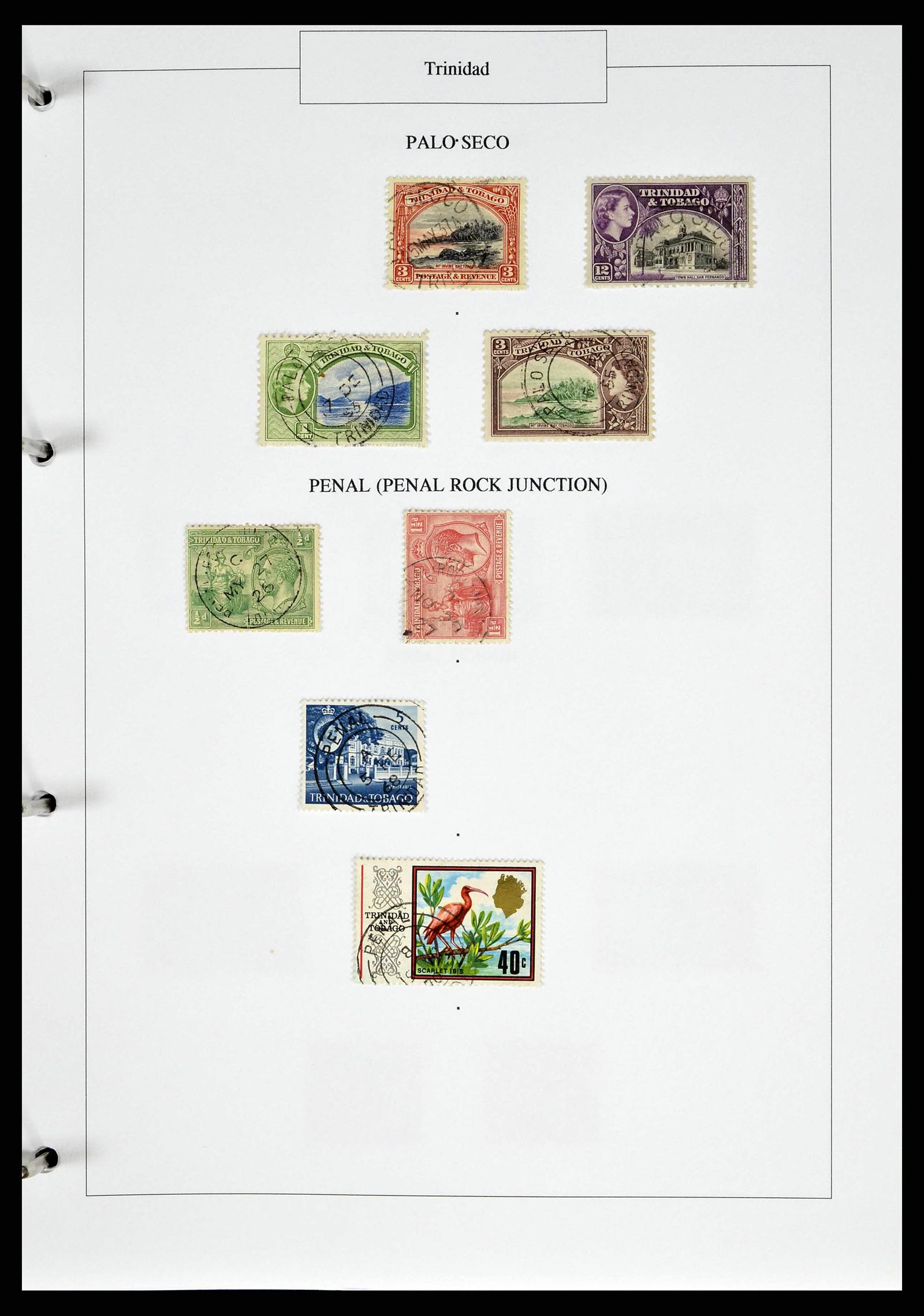 38481 0037 - Stamp collection 38481 Trinidad and Tobago cancels 1859-1960.