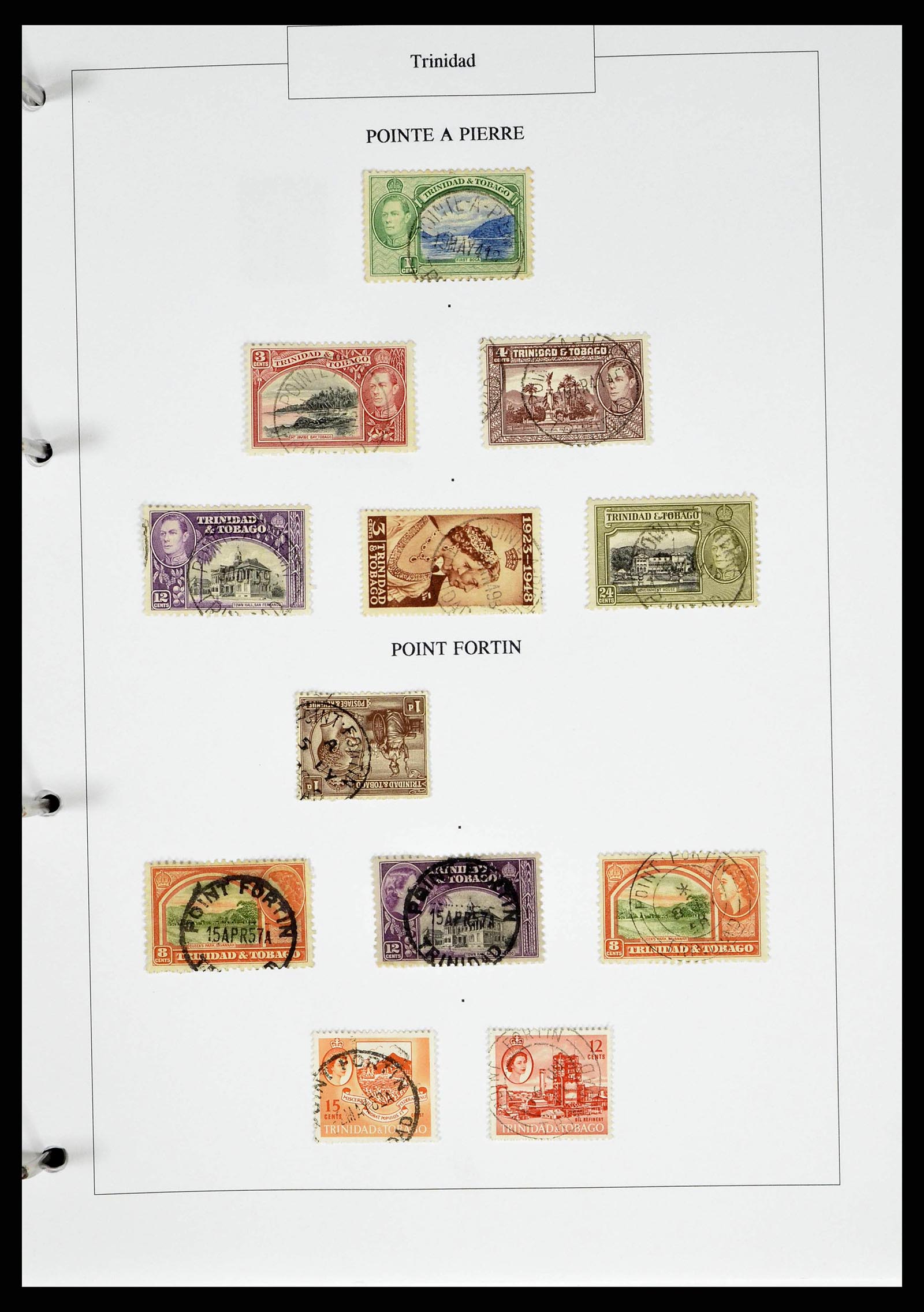 38481 0038 - Stamp collection 38481 Trinidad and Tobago cancels 1859-1960.