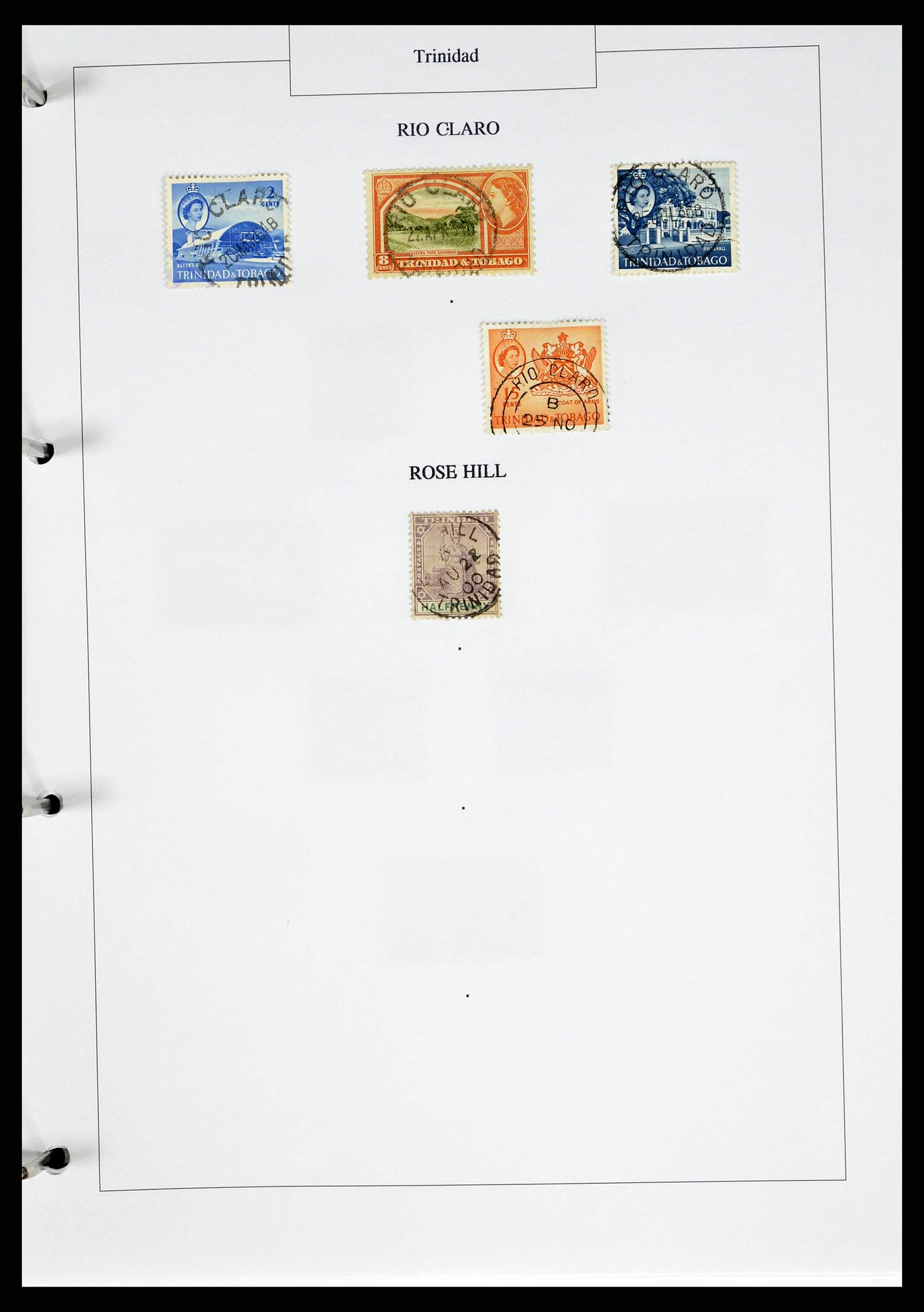 38481 0041 - Stamp collection 38481 Trinidad and Tobago cancels 1859-1960.