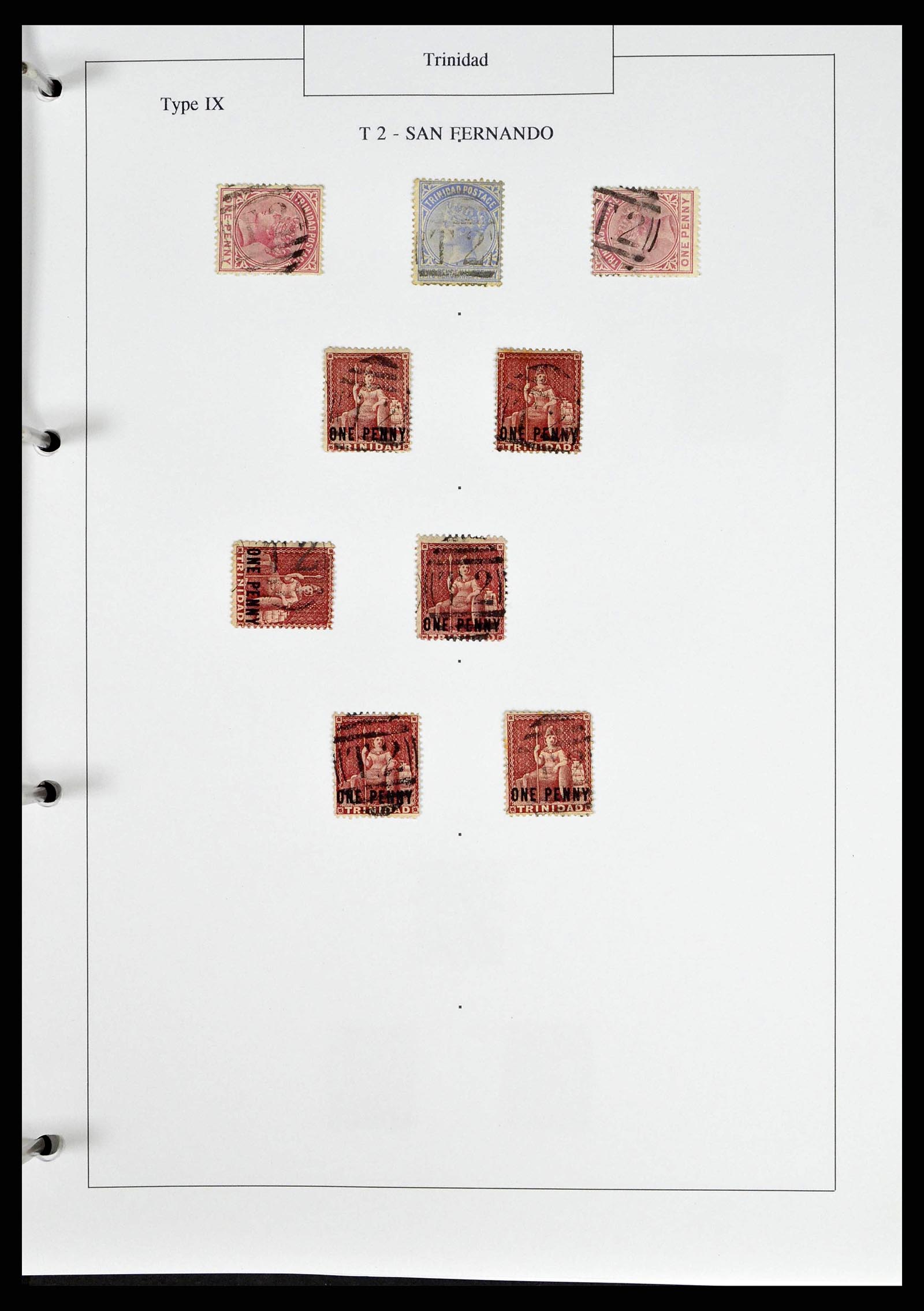 38481 0046 - Stamp collection 38481 Trinidad and Tobago cancels 1859-1960.