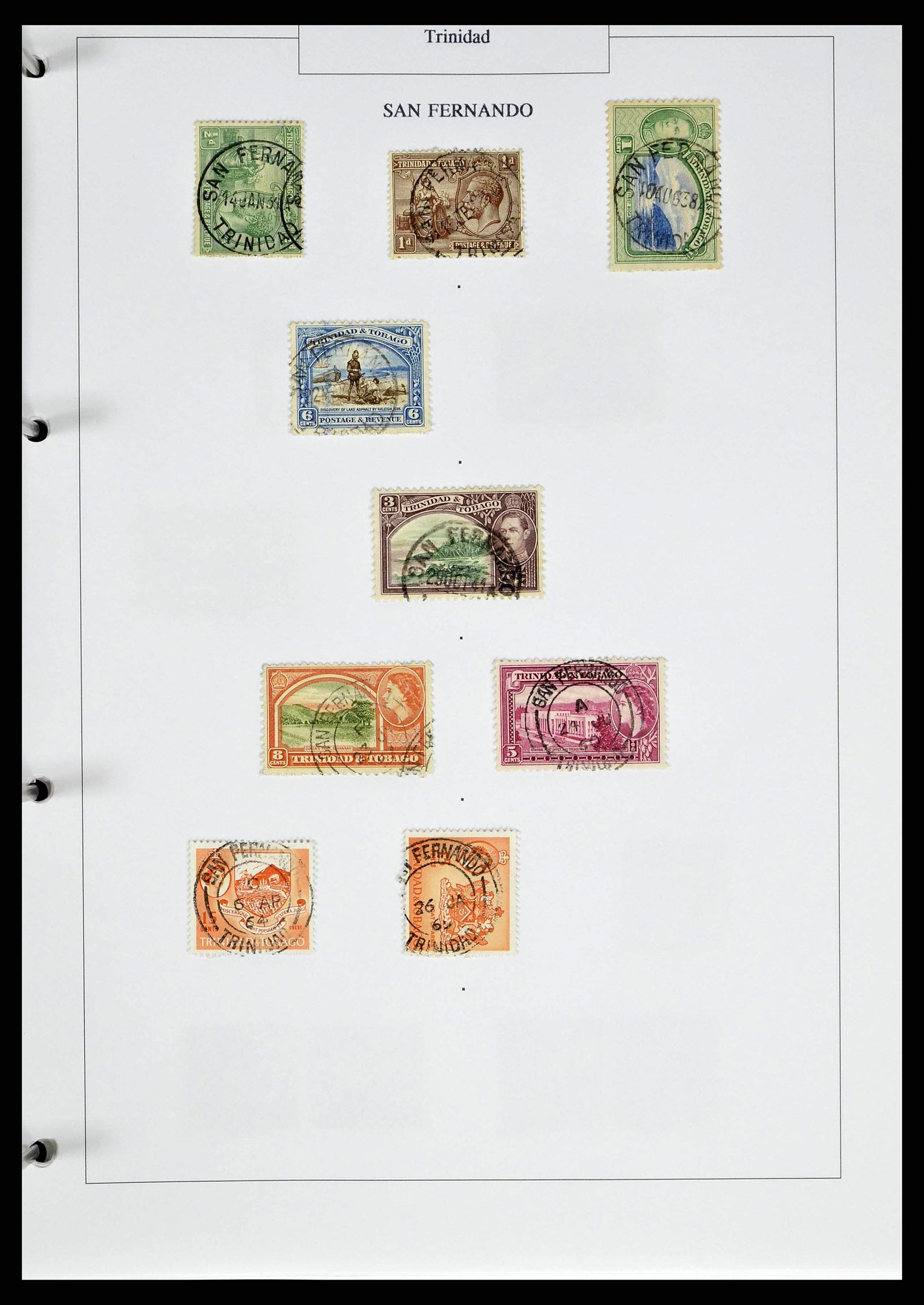 38481 0048 - Stamp collection 38481 Trinidad and Tobago cancels 1859-1960.