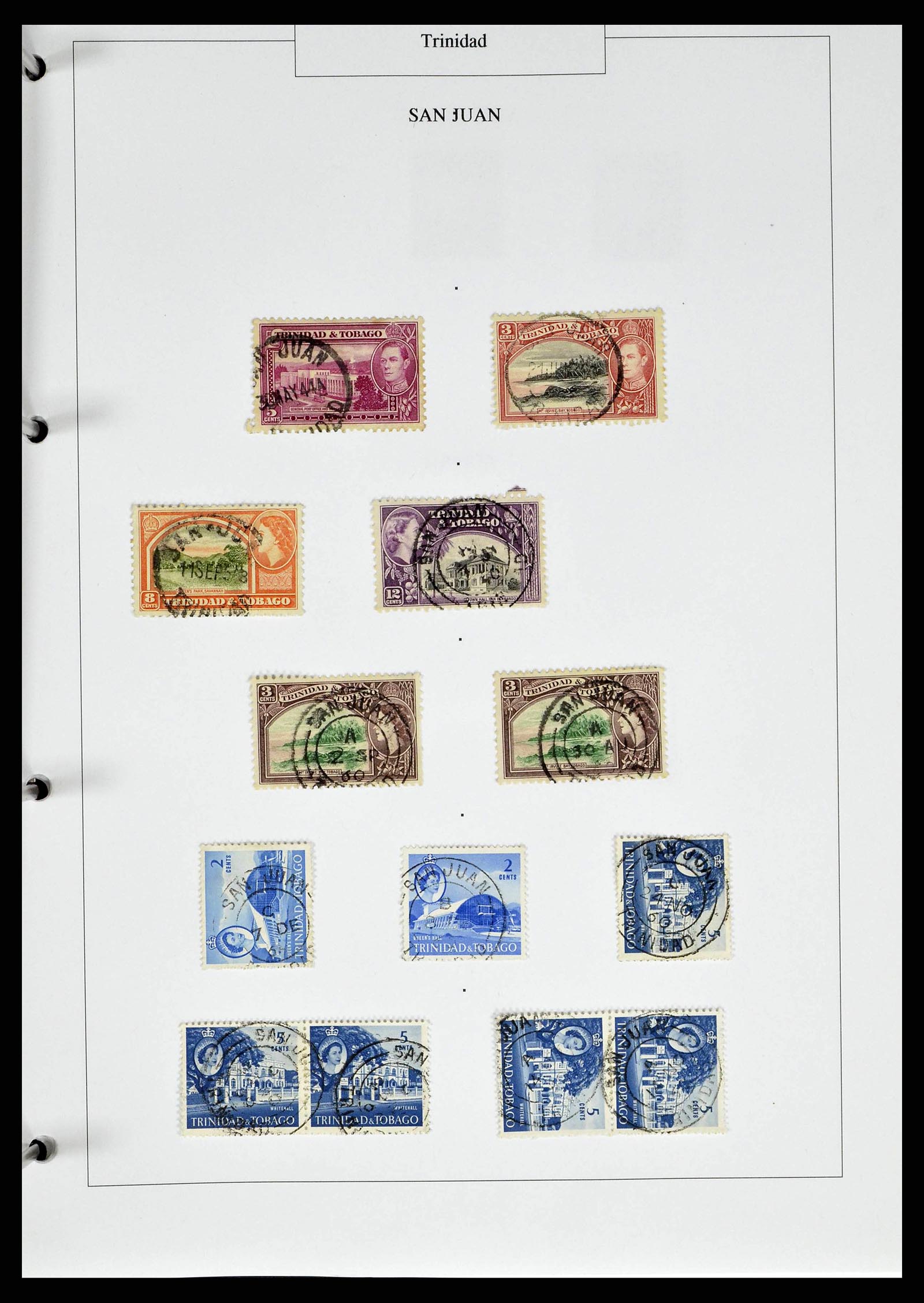 38481 0049 - Stamp collection 38481 Trinidad and Tobago cancels 1859-1960.