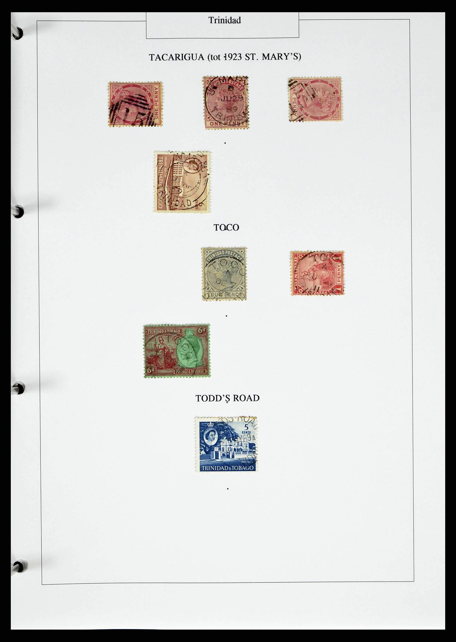 38481 0051 - Stamp collection 38481 Trinidad and Tobago cancels 1859-1960.
