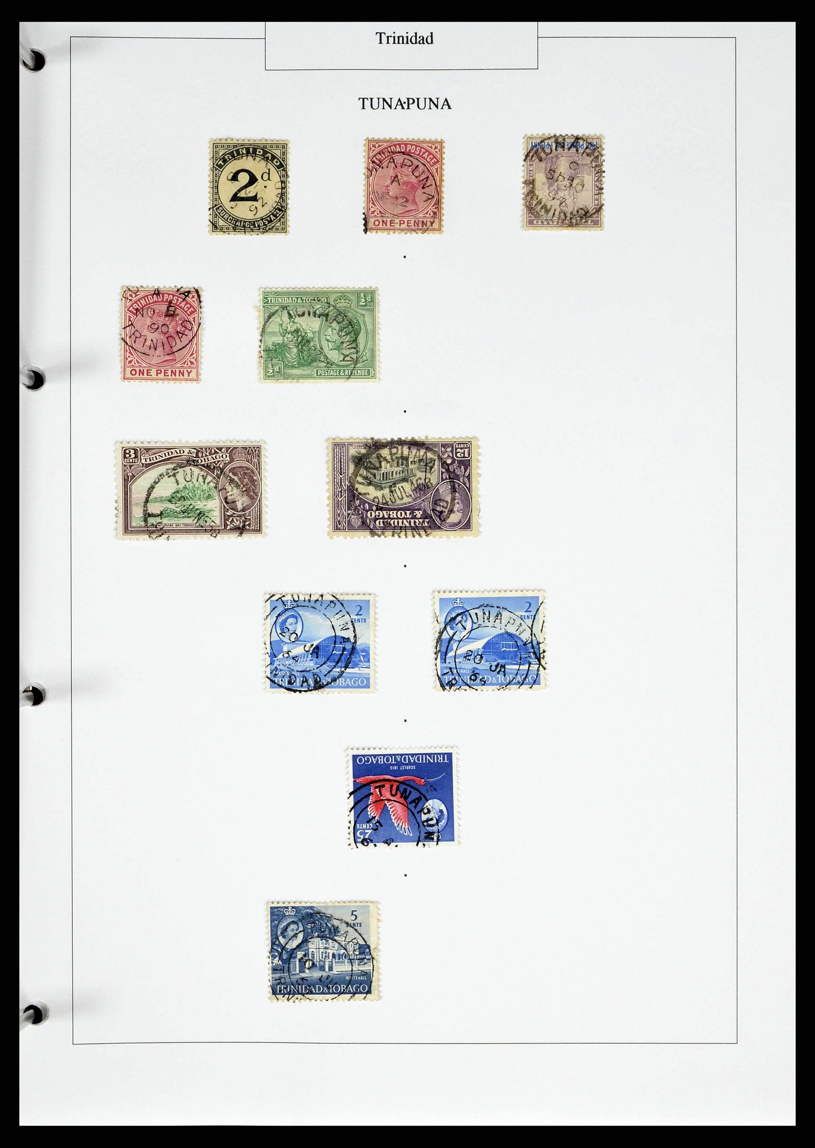 38481 0053 - Stamp collection 38481 Trinidad and Tobago cancels 1859-1960.