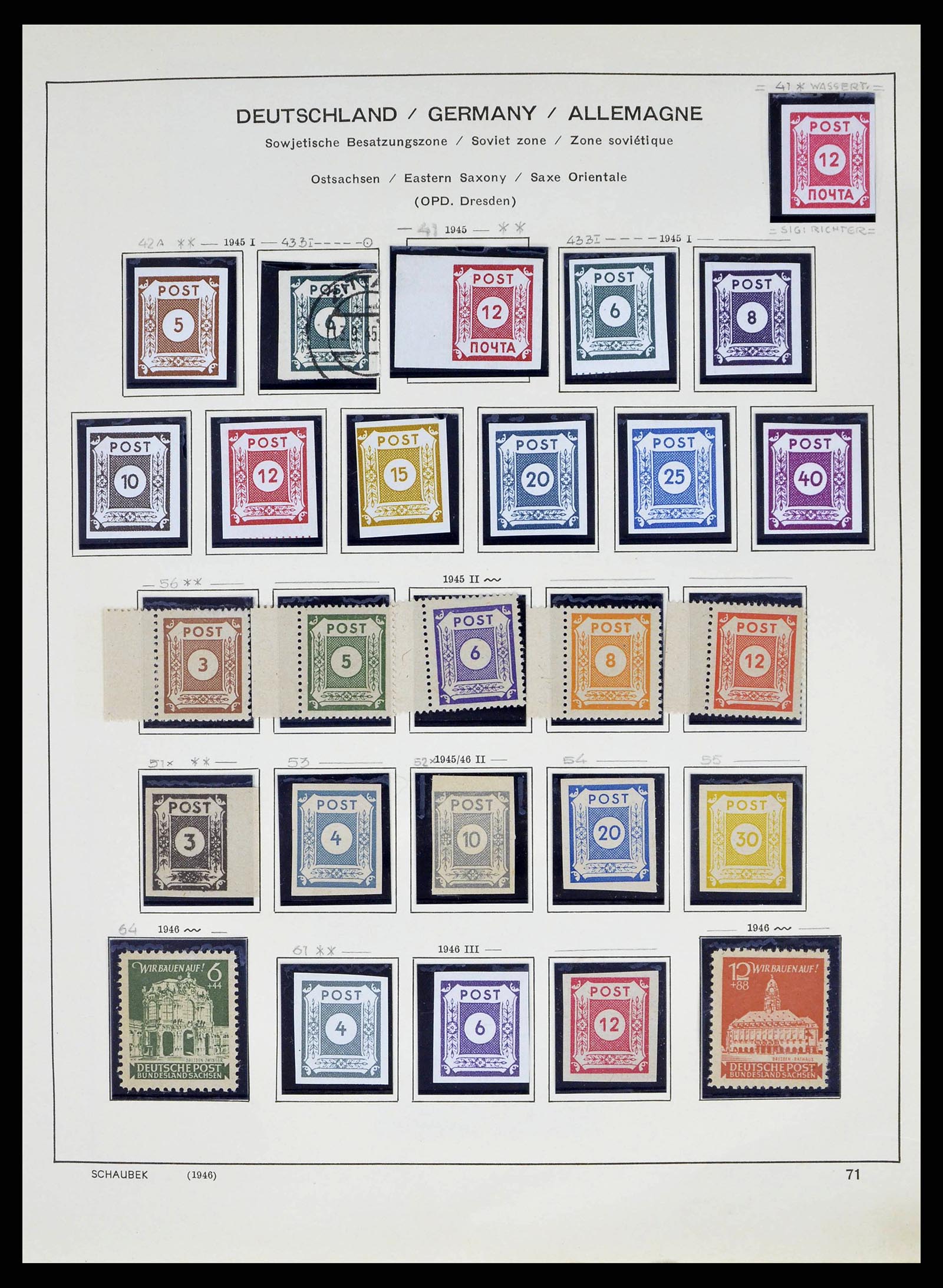 38487 0014 - Postzegelverzameling 38487 Sovjet Zone 1945-1949.