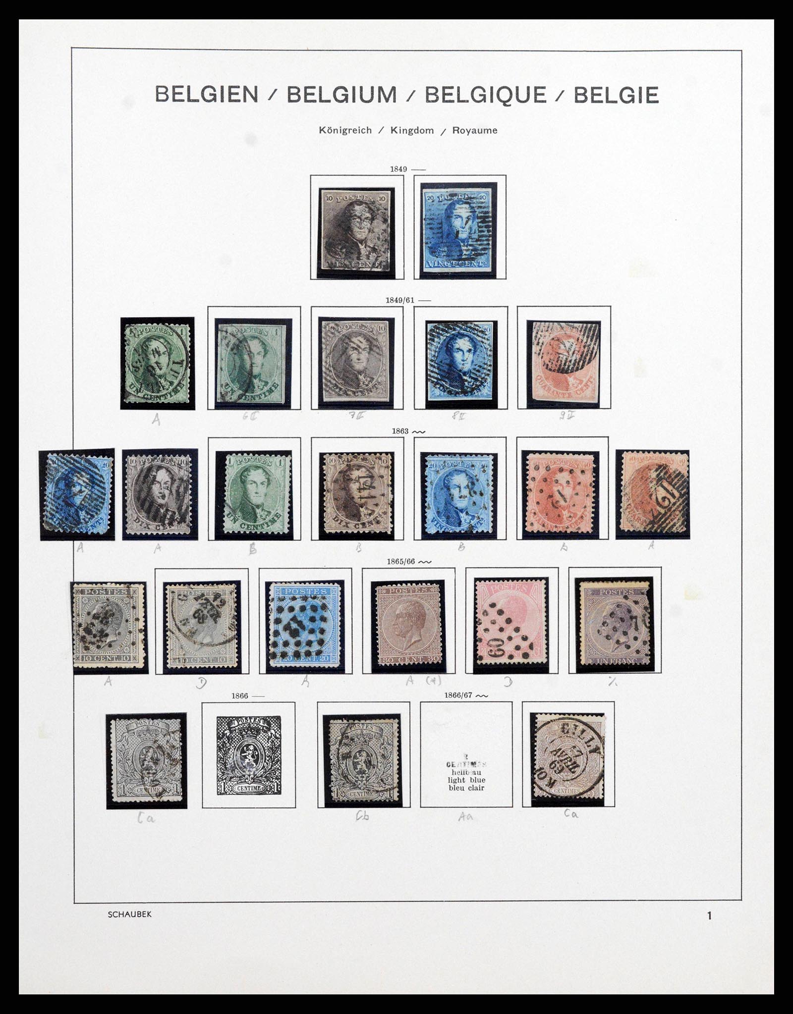 38489 0001 - Stamp collection 38489 Belgium 1849-1975.