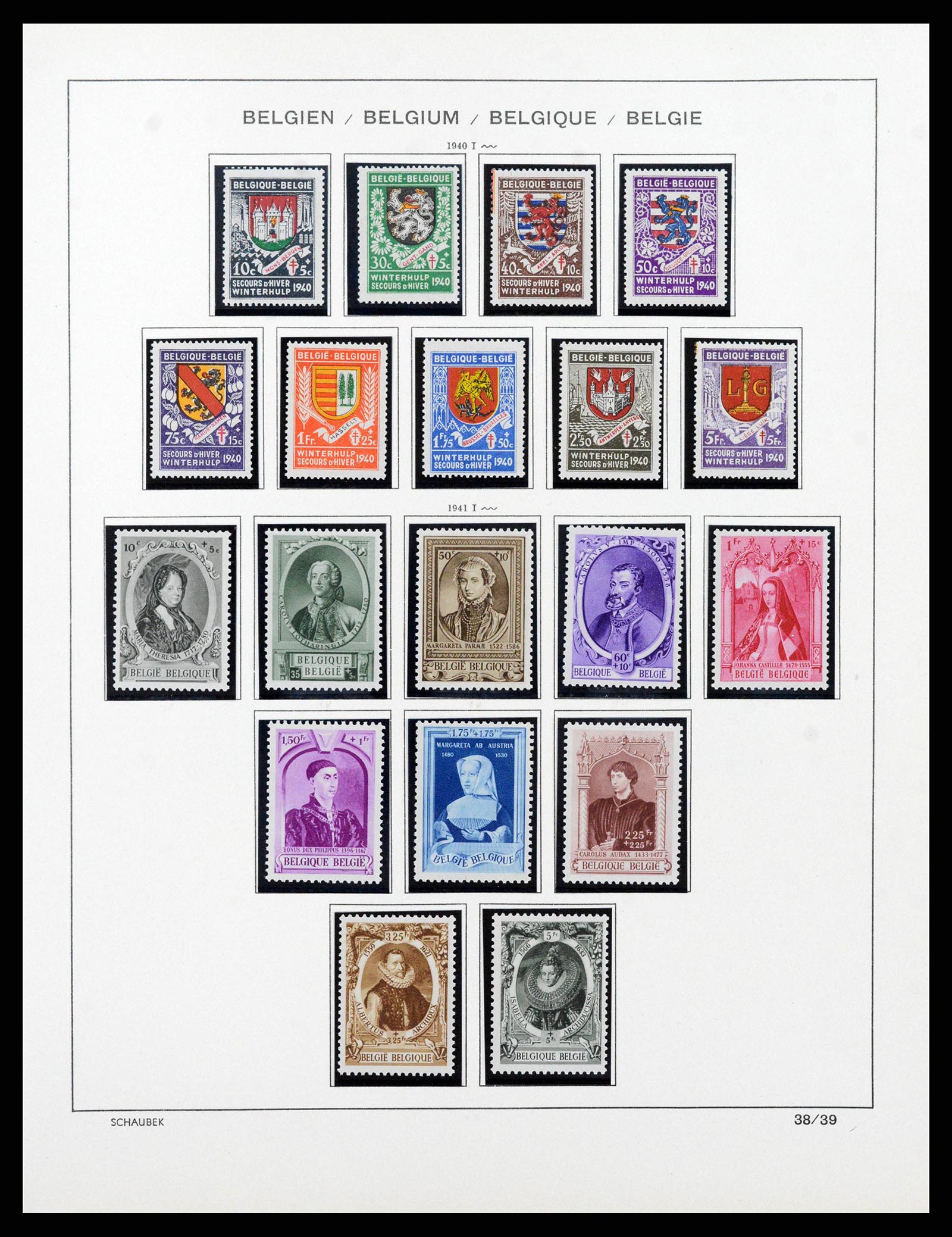 38489 0038 - Stamp collection 38489 Belgium 1849-1975.