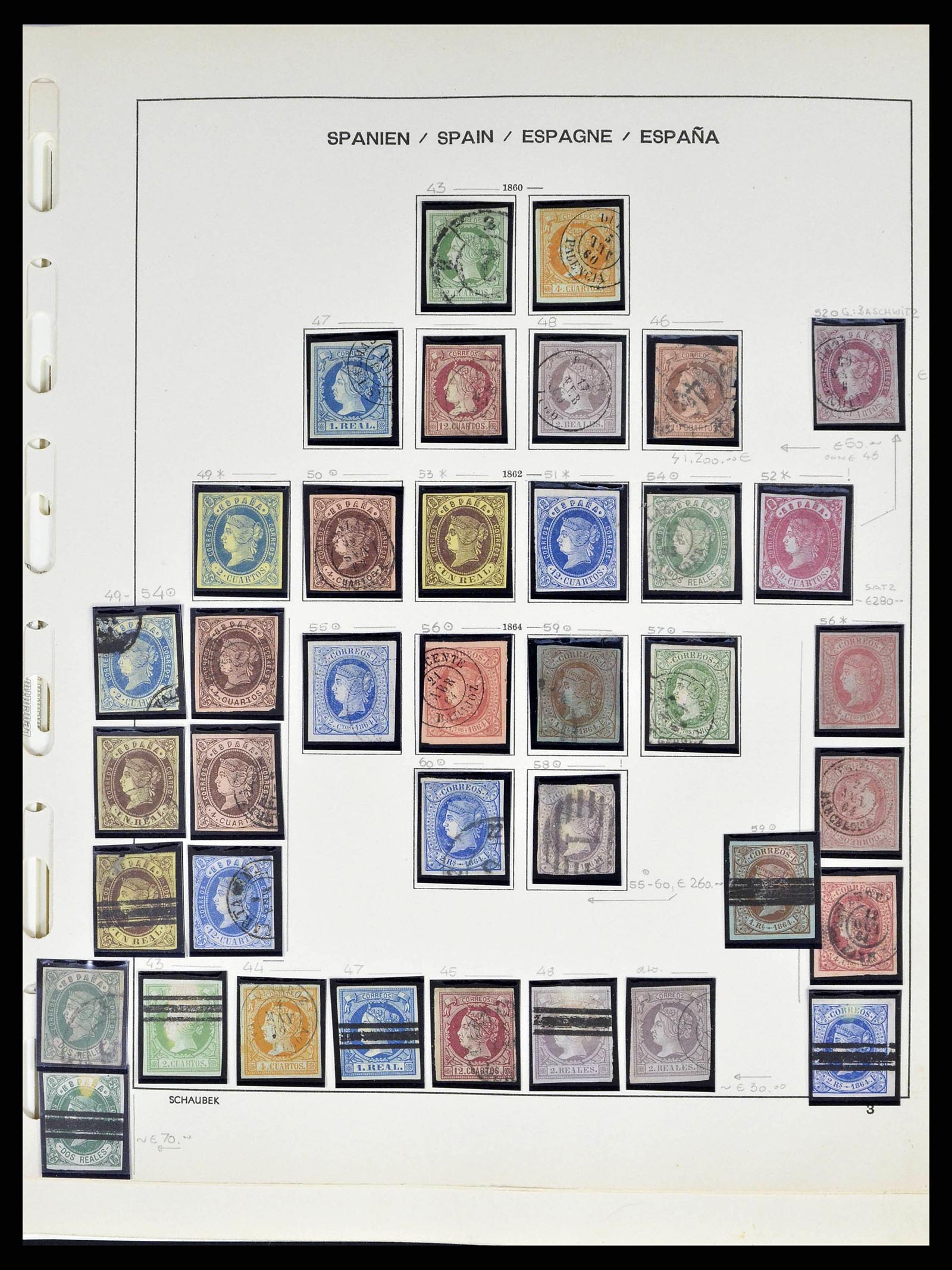 38491 0006 - Postzegelverzameling 38491 Spanje 1850-1965.