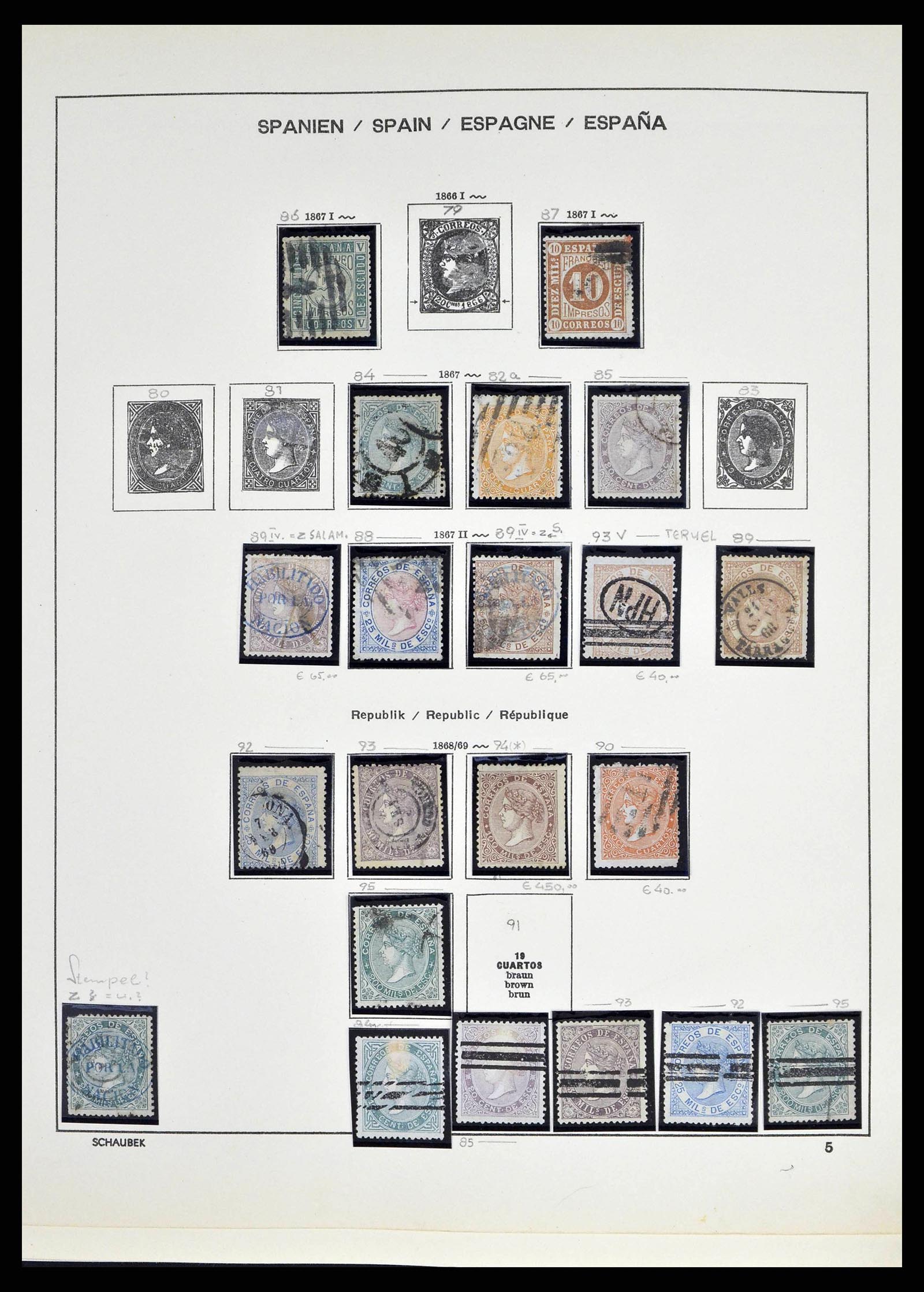 38491 0008 - Postzegelverzameling 38491 Spanje 1850-1965.
