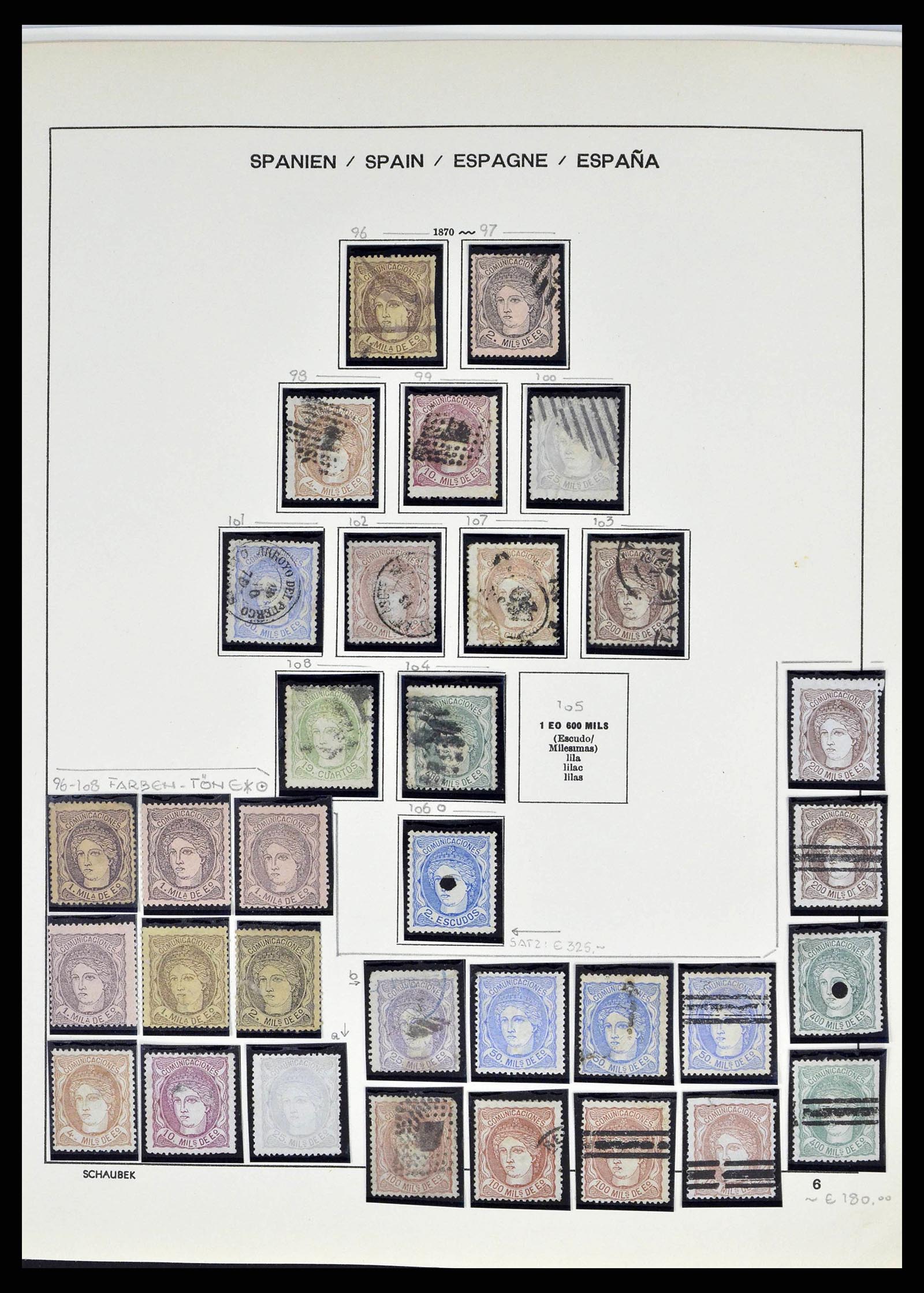 38491 0009 - Postzegelverzameling 38491 Spanje 1850-1965.