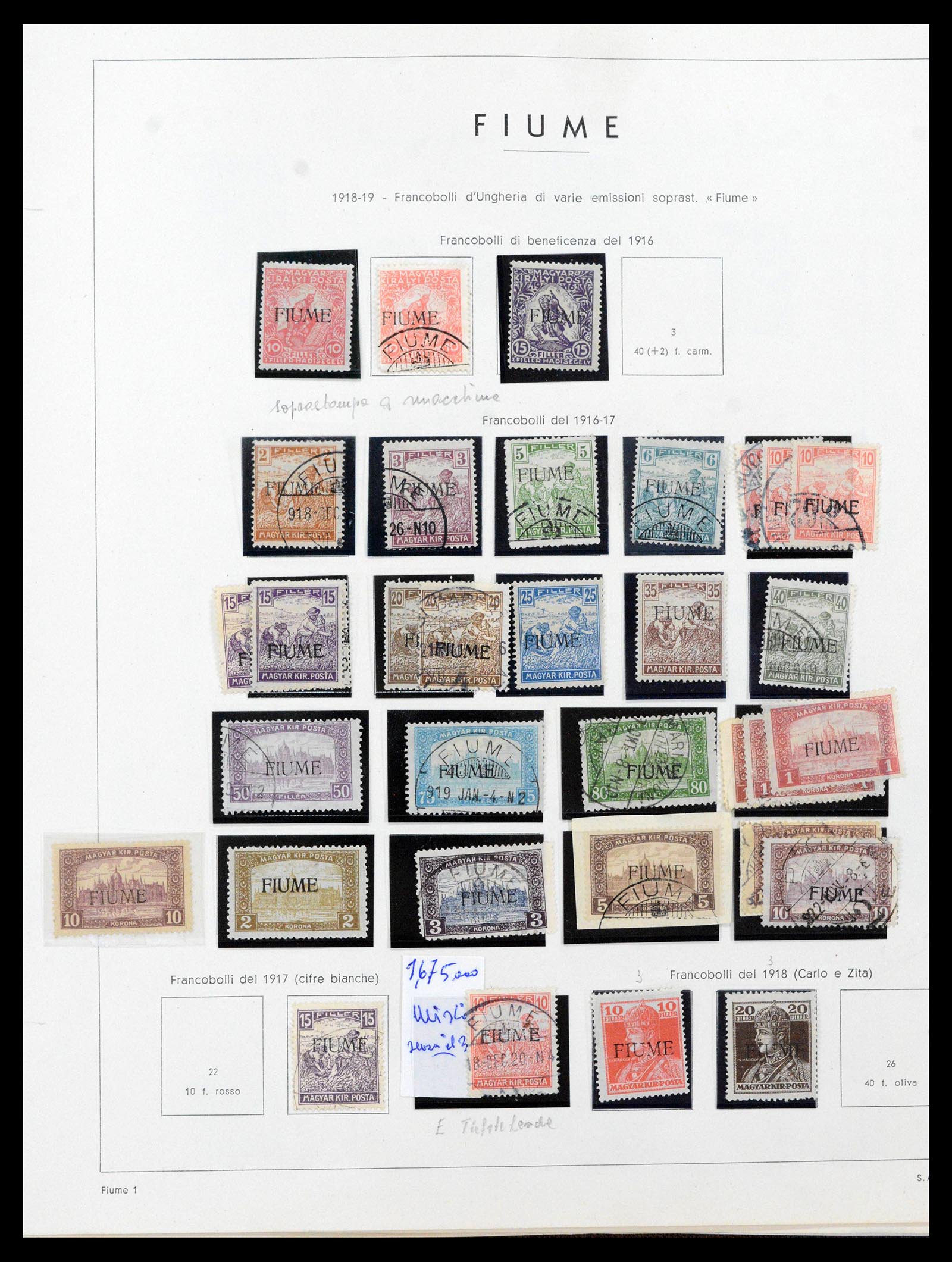 38506 0002 - Postzegelverzameling 38506 Fiume 1920-1924.