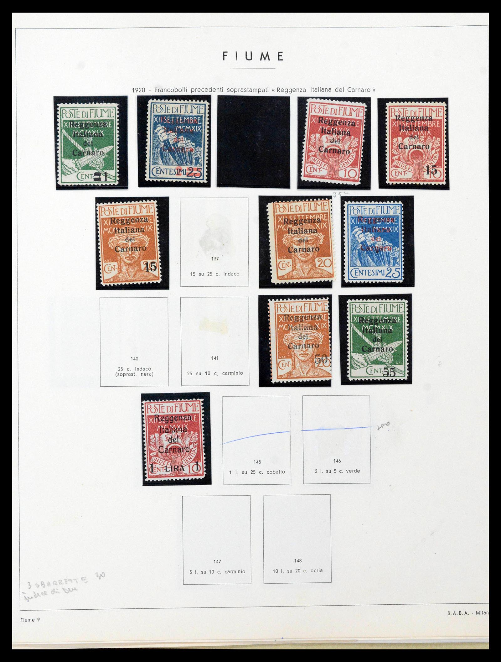 38506 0010 - Postzegelverzameling 38506 Fiume 1920-1924.