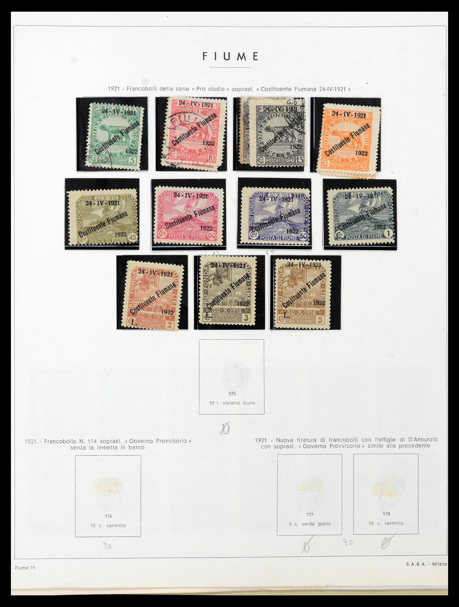 38506 0012 - Postzegelverzameling 38506 Fiume 1920-1924.