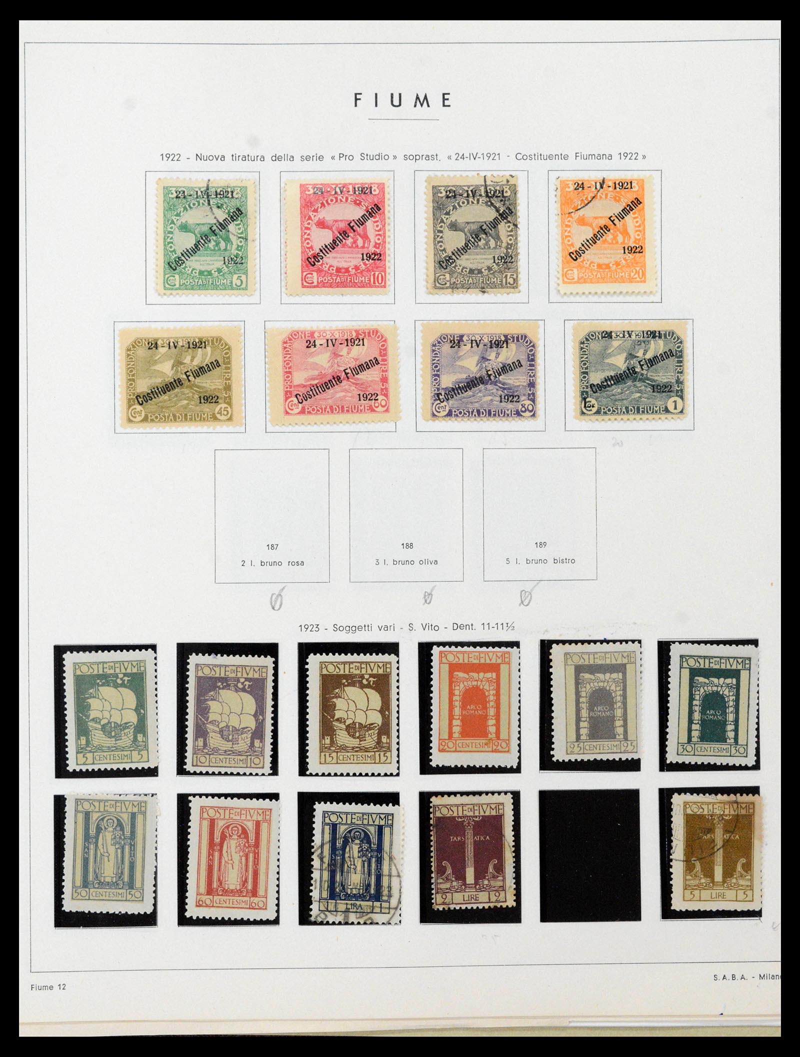 38506 0013 - Postzegelverzameling 38506 Fiume 1920-1924.