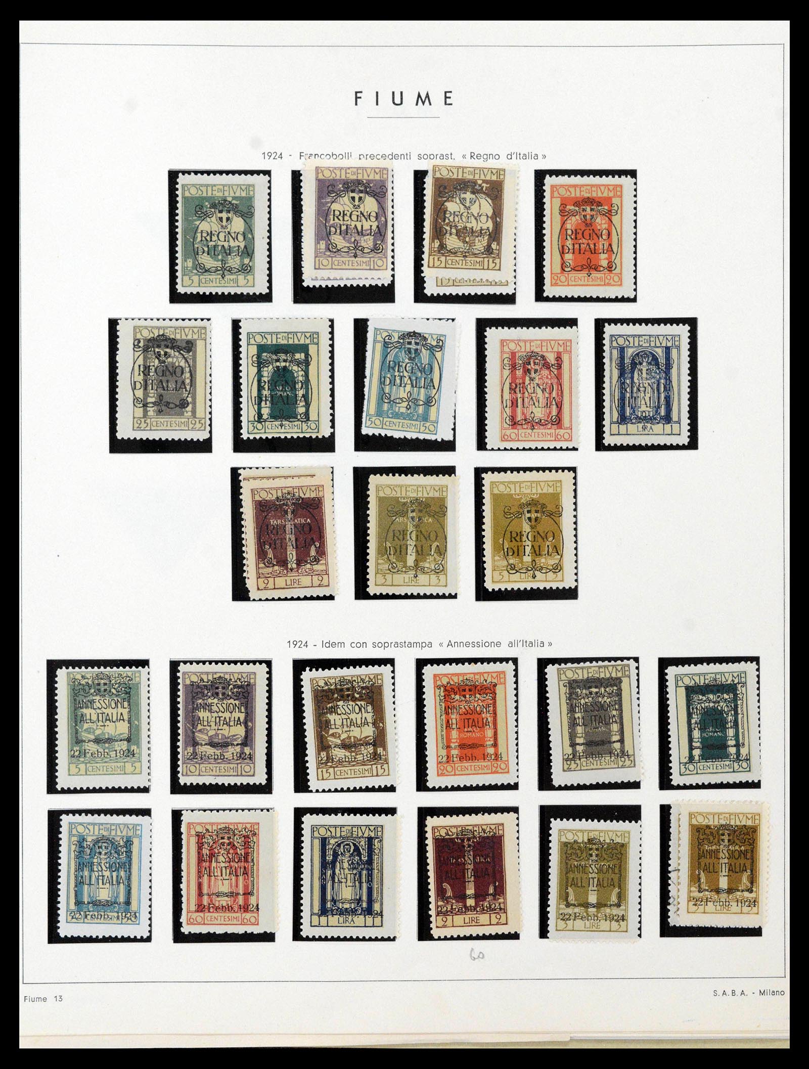 38506 0014 - Postzegelverzameling 38506 Fiume 1920-1924.