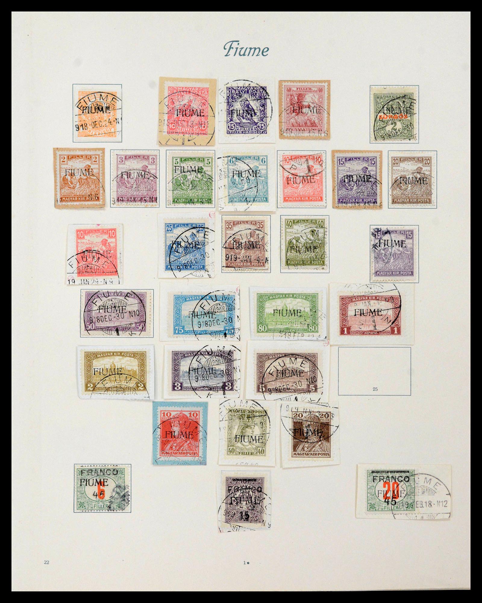 38506 0051 - Postzegelverzameling 38506 Fiume 1920-1924.