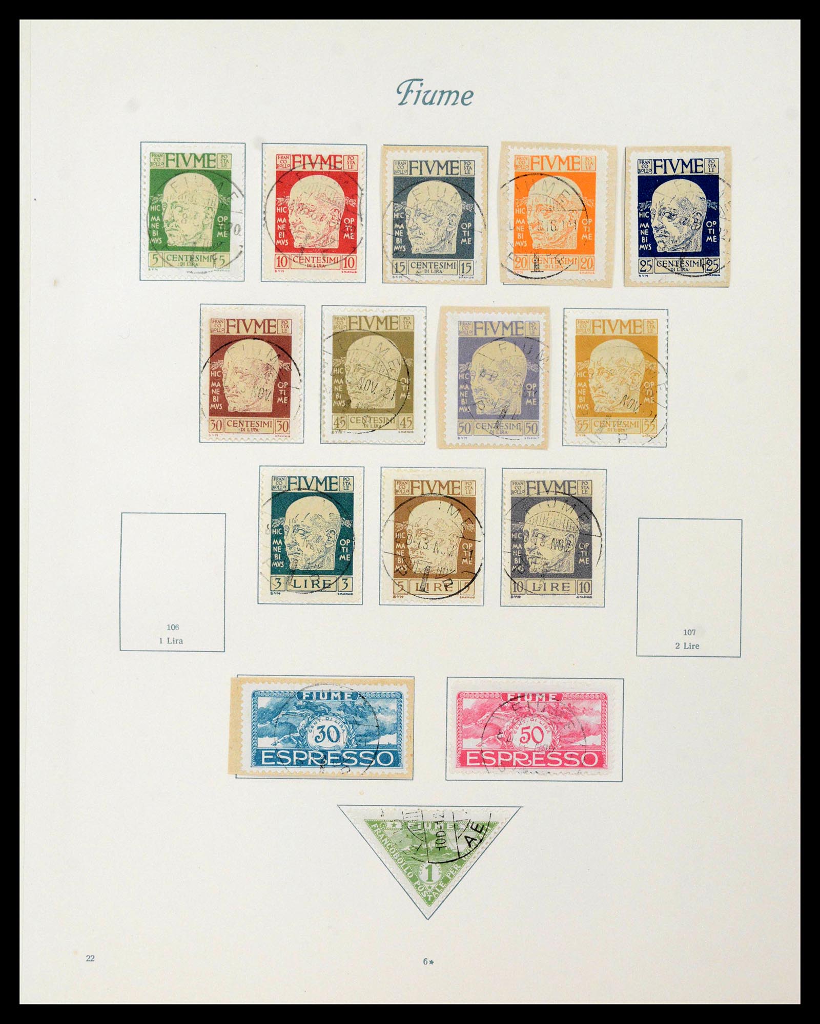 38506 0056 - Postzegelverzameling 38506 Fiume 1920-1924.