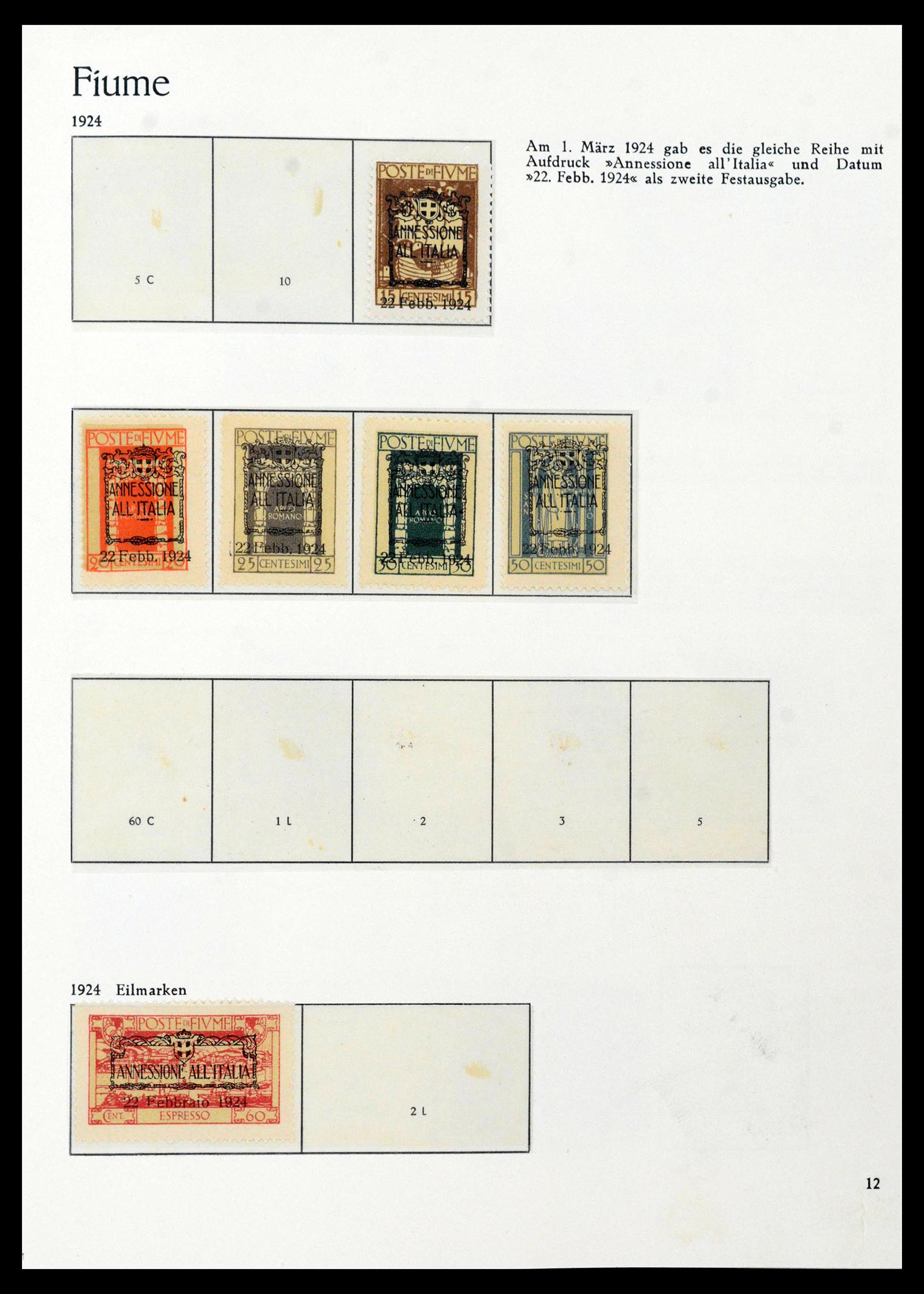 38506 0081 - Postzegelverzameling 38506 Fiume 1920-1924.