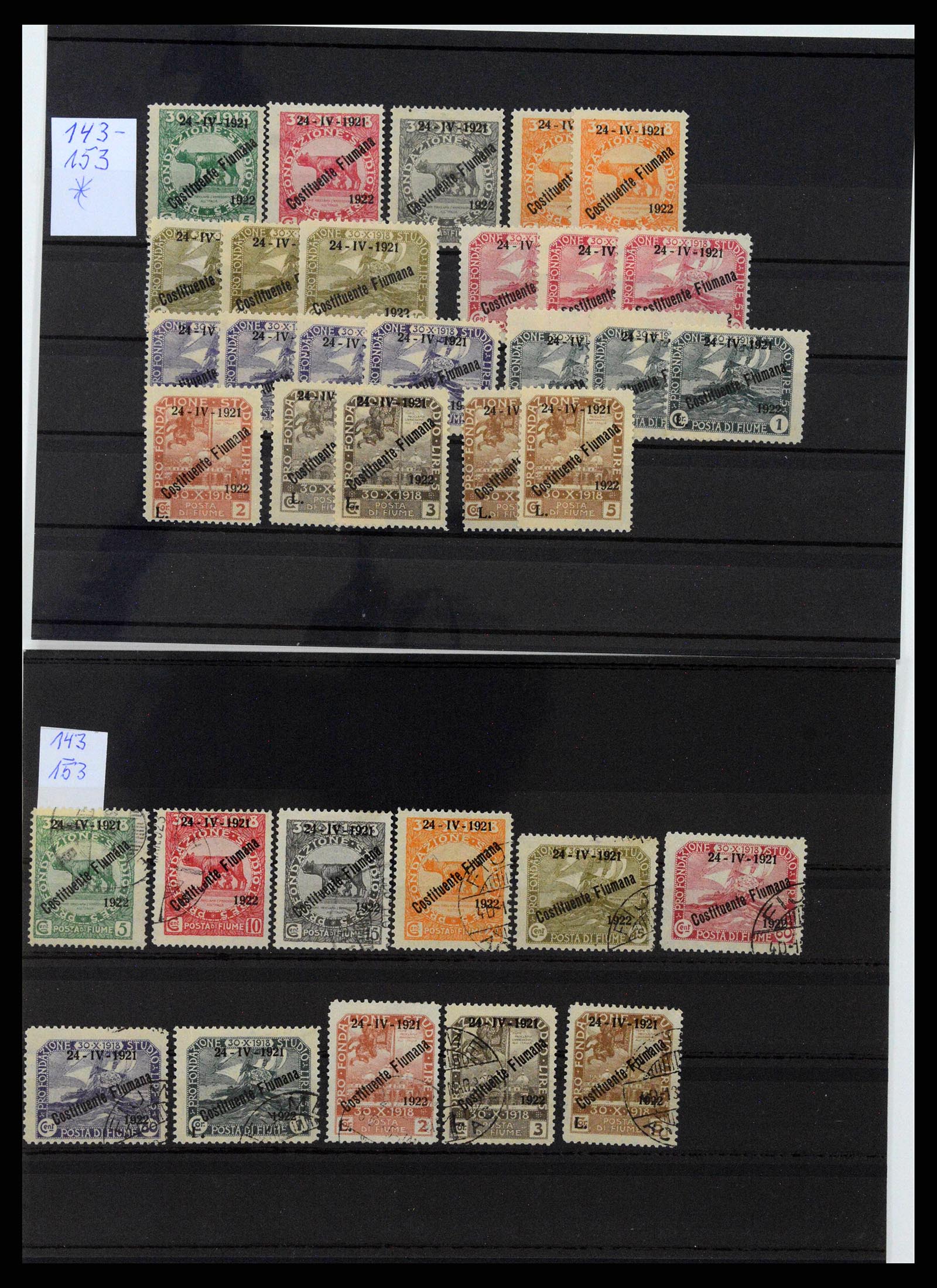 38507 0012 - Postzegelverzameling 38507 Fiume 1920-1924.
