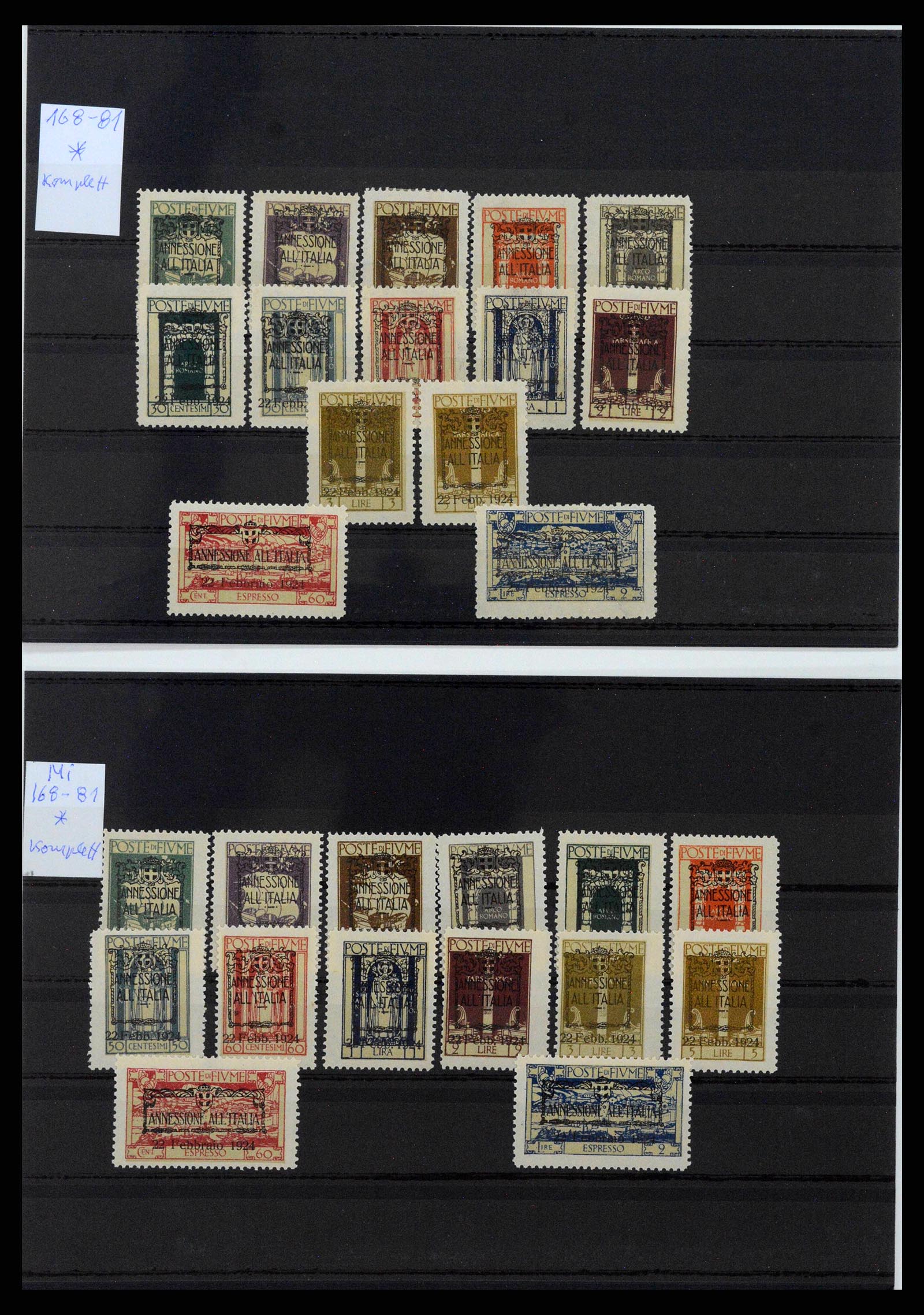 38507 0019 - Postzegelverzameling 38507 Fiume 1920-1924.
