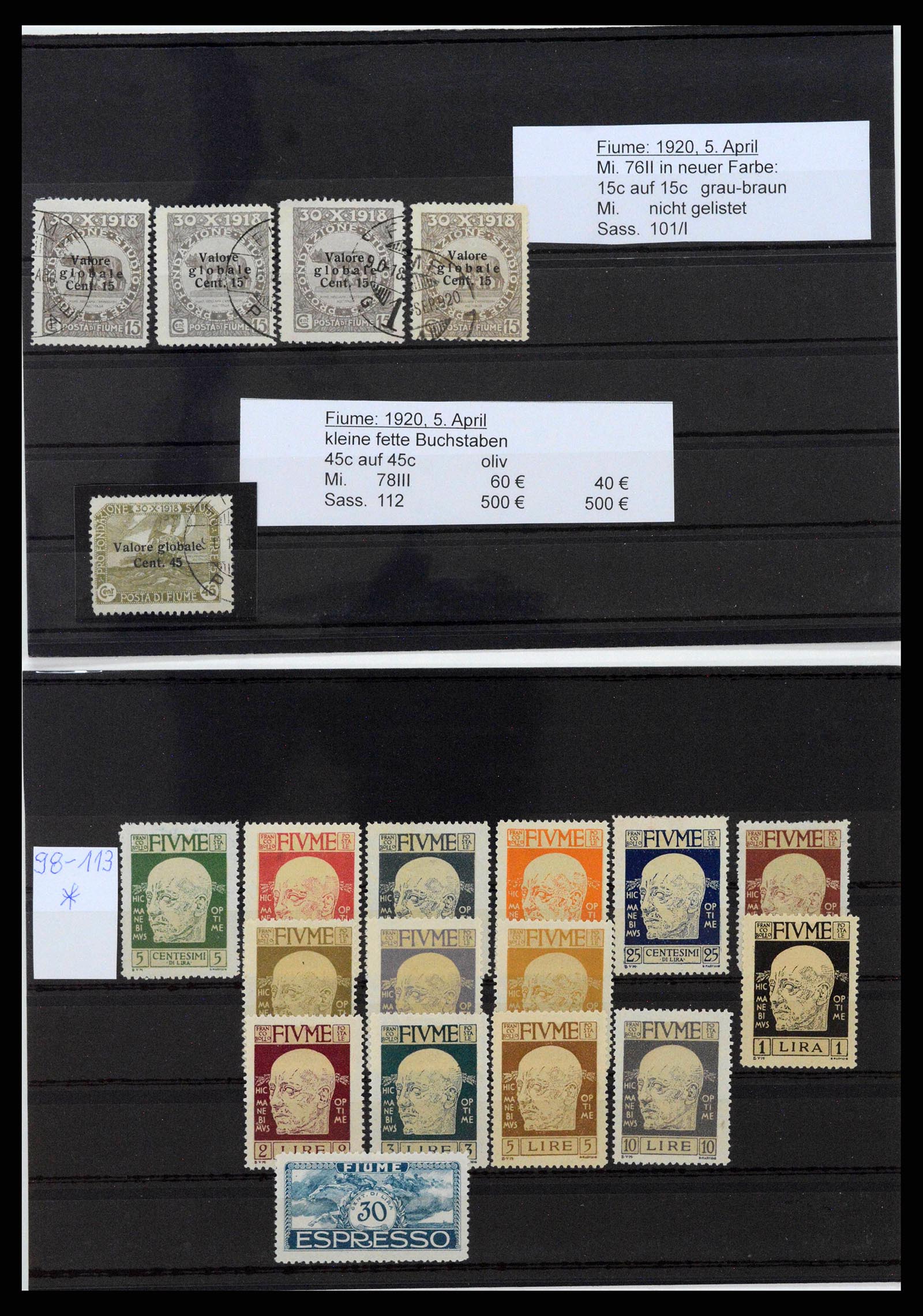 38507 0051 - Stamp collection 38507 Fiume 1920-1924.