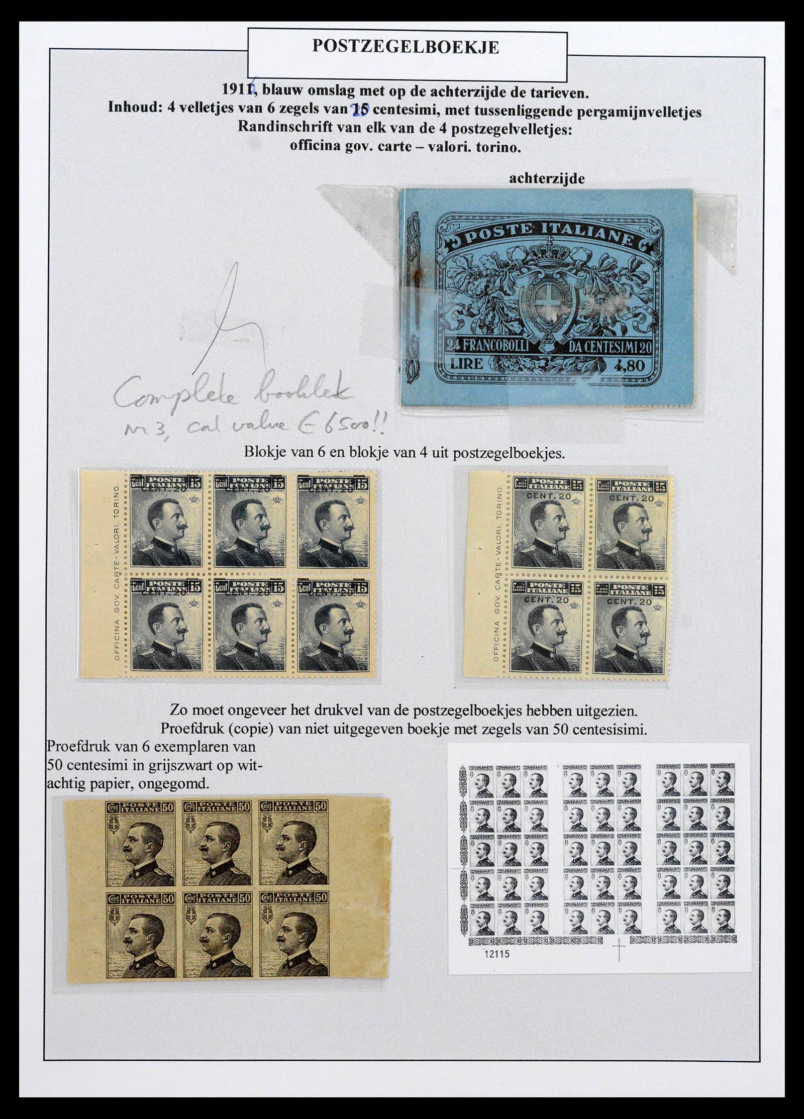 38511 0001 - Postzegelverzameling 38511 Italië 1900-1930.