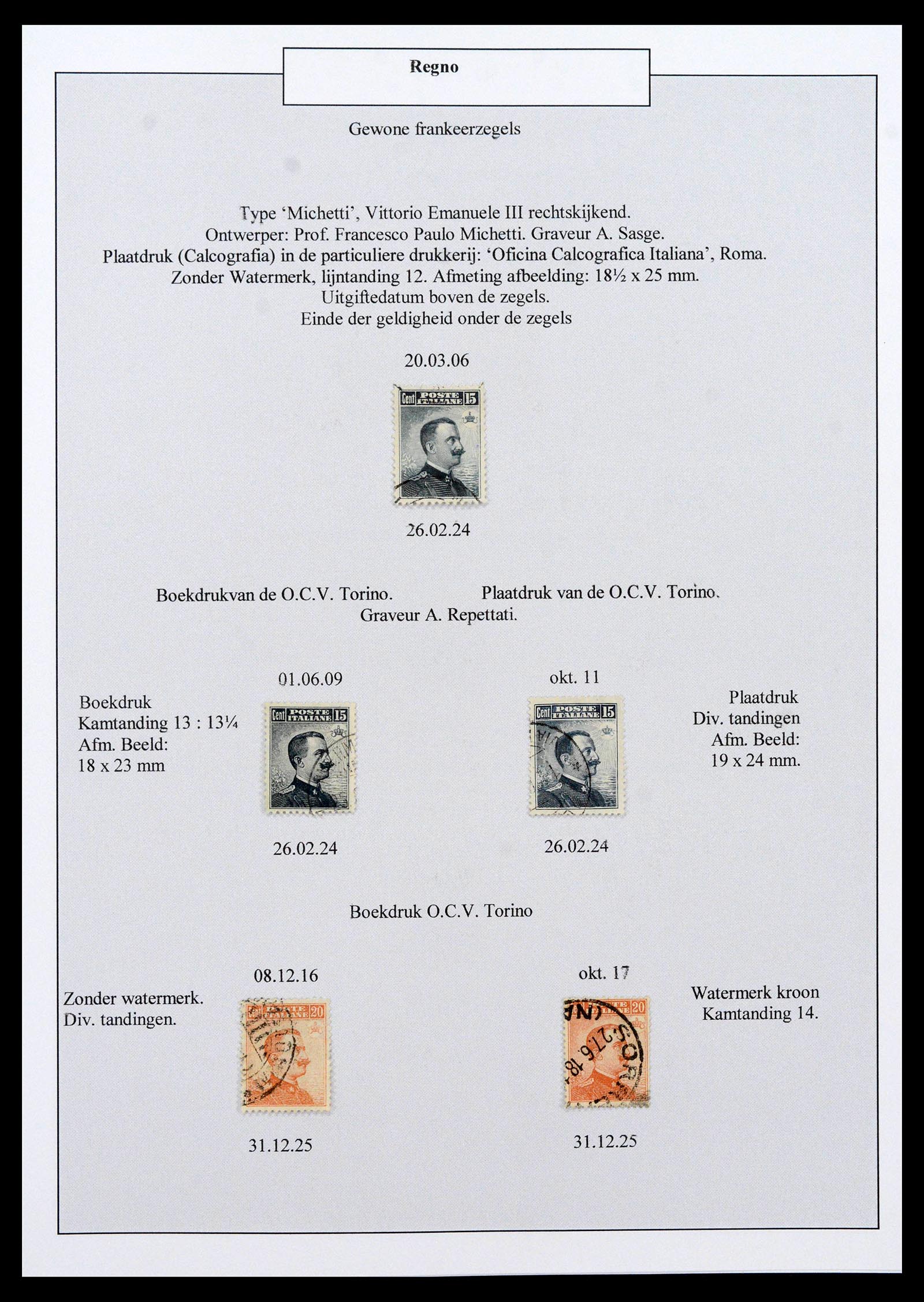38511 0009 - Postzegelverzameling 38511 Italië 1900-1930.