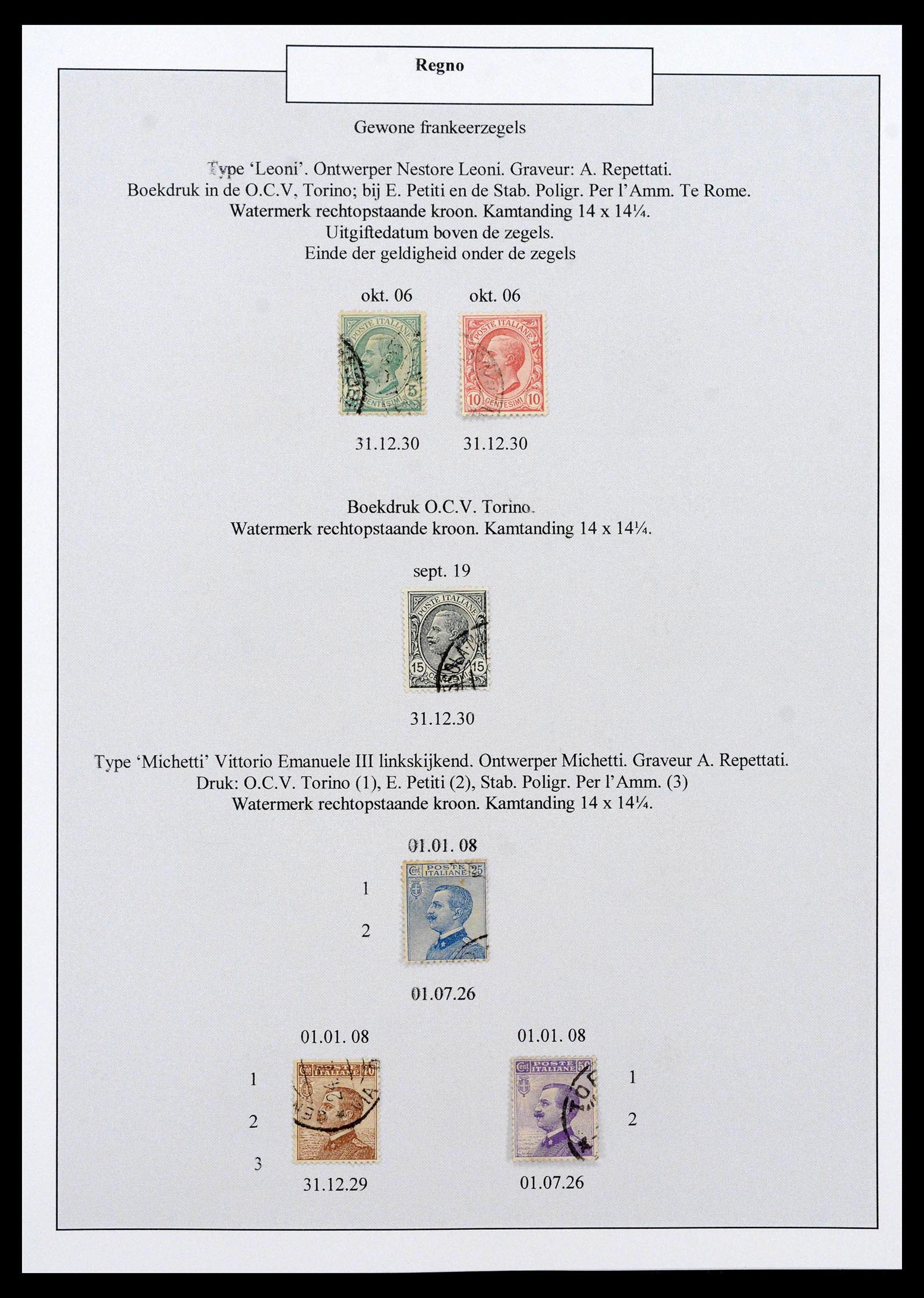 38511 0010 - Postzegelverzameling 38511 Italië 1900-1930.