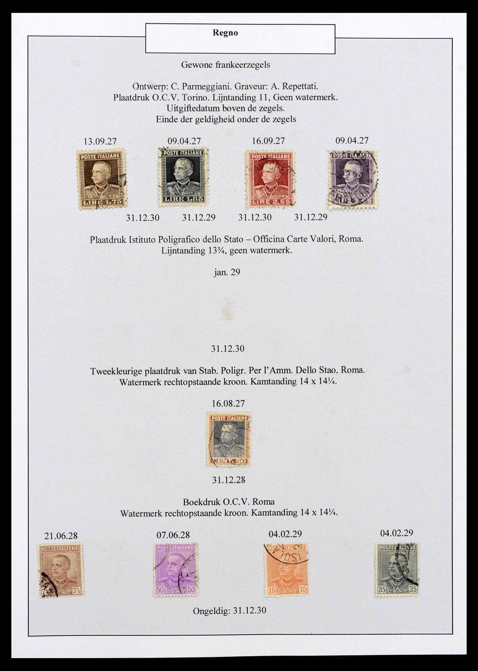 38511 0012 - Postzegelverzameling 38511 Italië 1900-1930.
