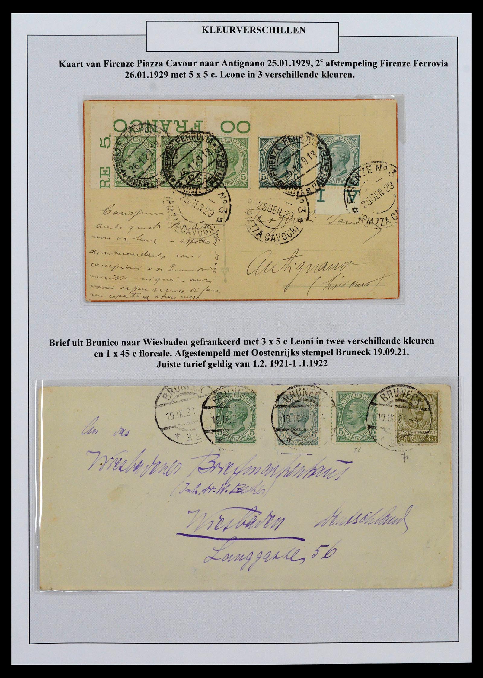 38511 0029 - Postzegelverzameling 38511 Italië 1900-1930.