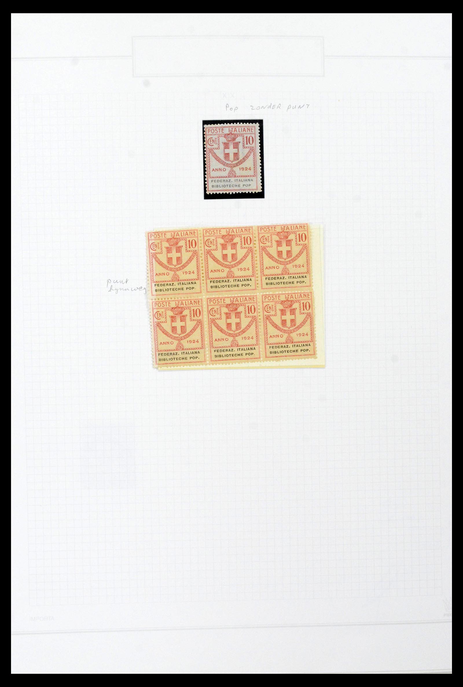 38512 0044 - Postzegelverzameling 38512 Italië 1900-1930.