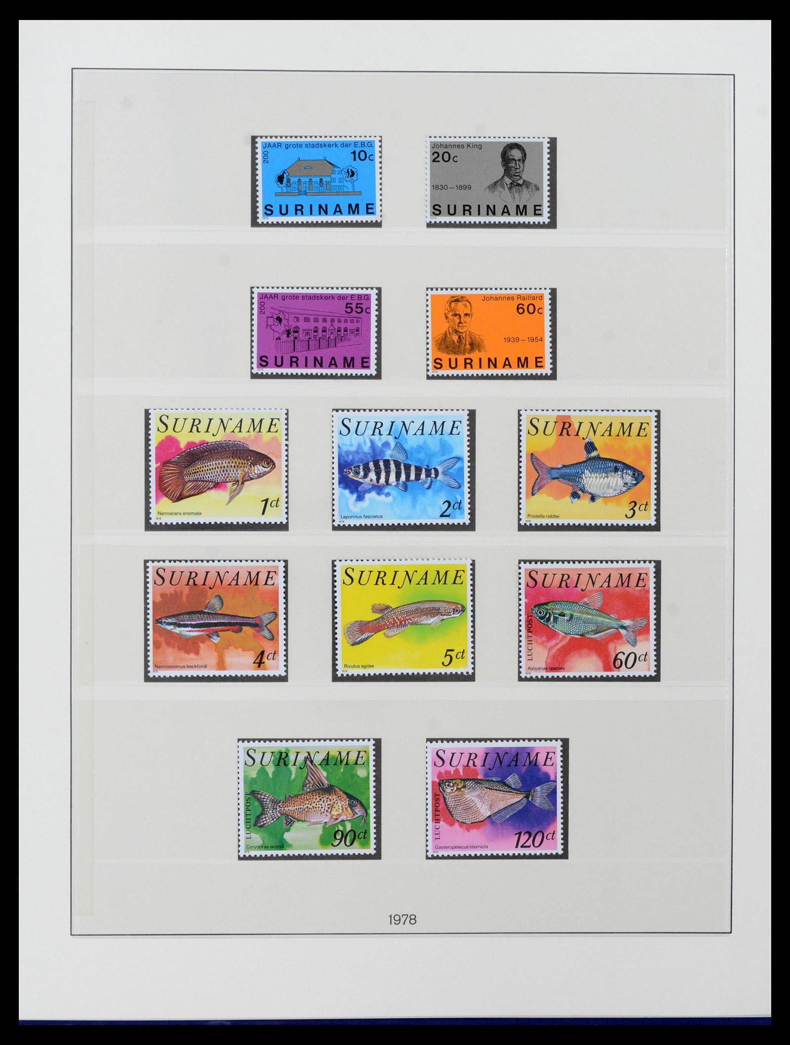 38513 0015 - Postzegelverzameling 38513 Suriname 1975-2001.