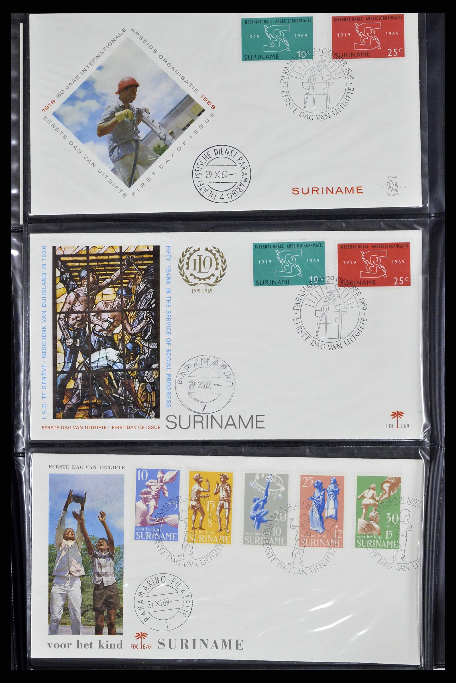 38514 0002 - Stamp collection 38514 Suriname FDC's 1969-2001.