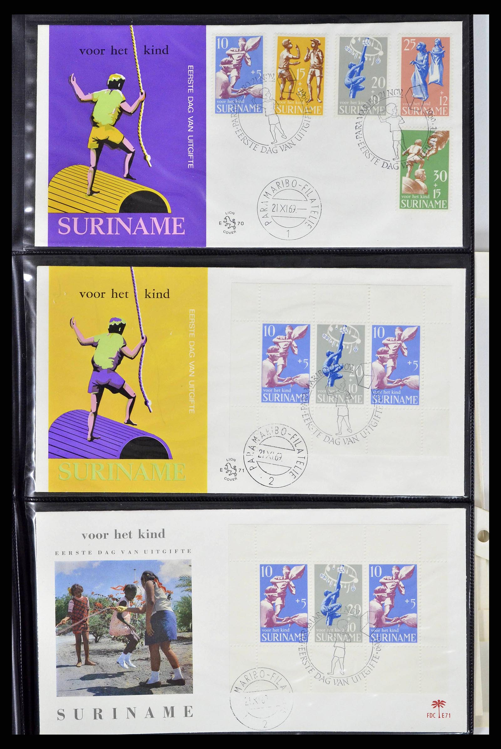 38514 0003 - Stamp collection 38514 Suriname FDC's 1969-2001.