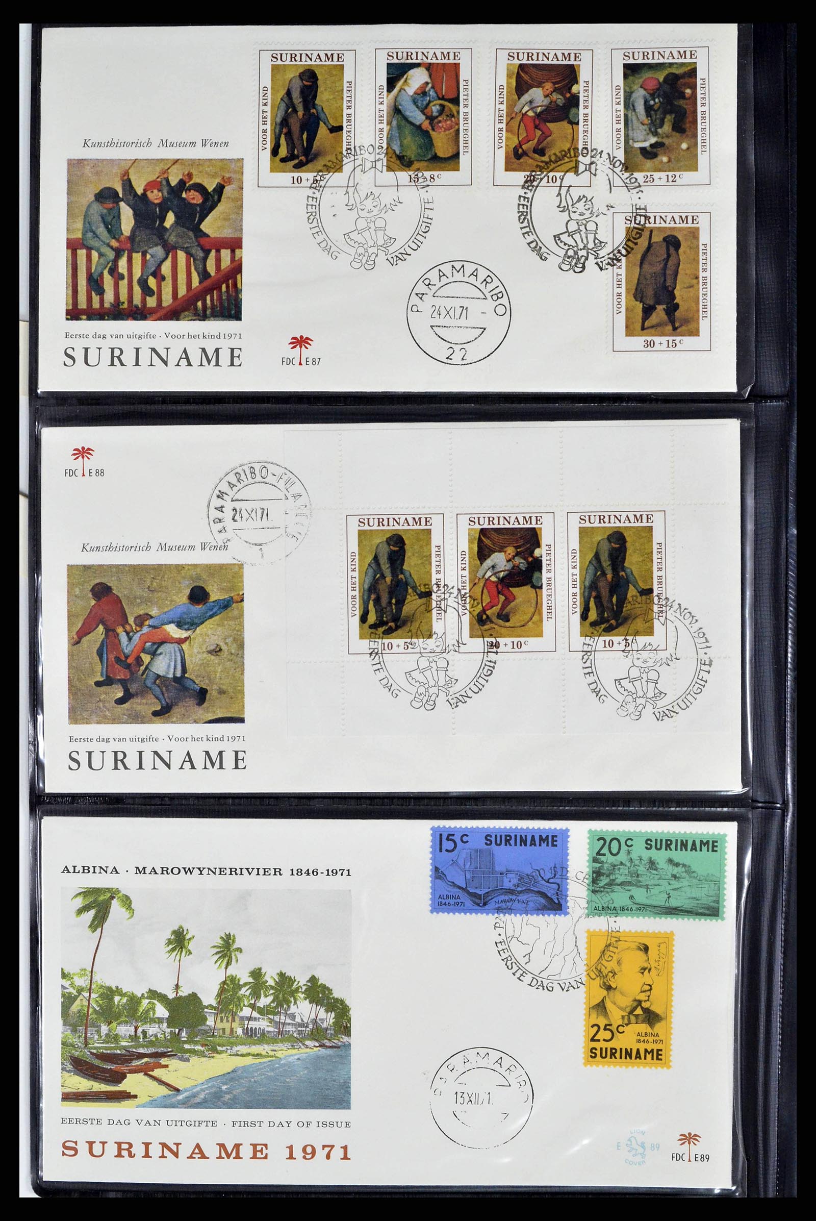 38514 0014 - Stamp collection 38514 Suriname FDC's 1969-2001.
