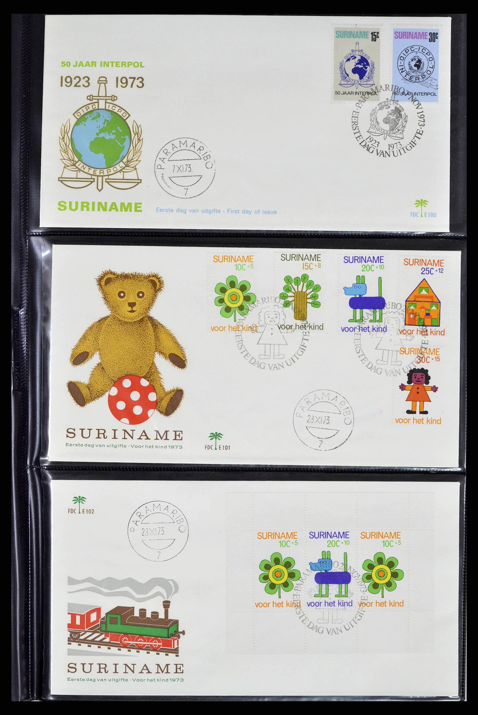 38514 0019 - Stamp collection 38514 Suriname FDC's 1969-2001.