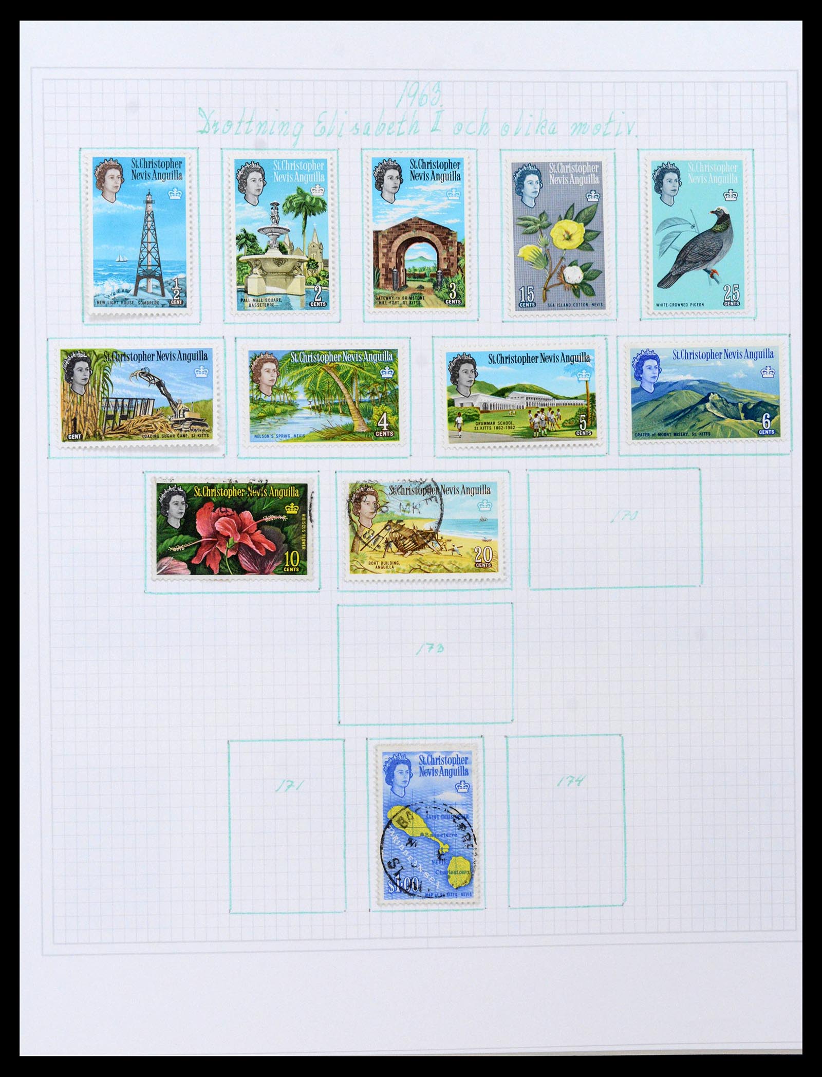 38522 0013 - Postzegelverzameling 38522 Engelse koloniën 1859-1980.