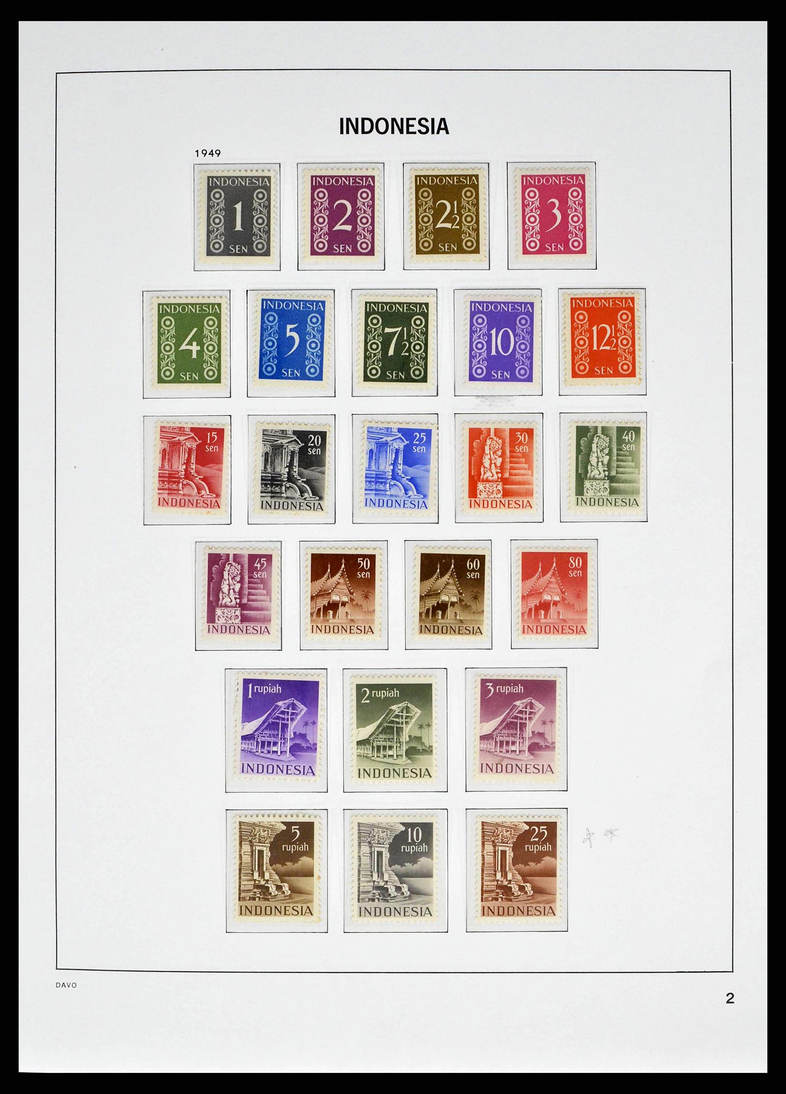 38523 0002 - Postzegelverzameling 38523 Indonesië 1949-2009.