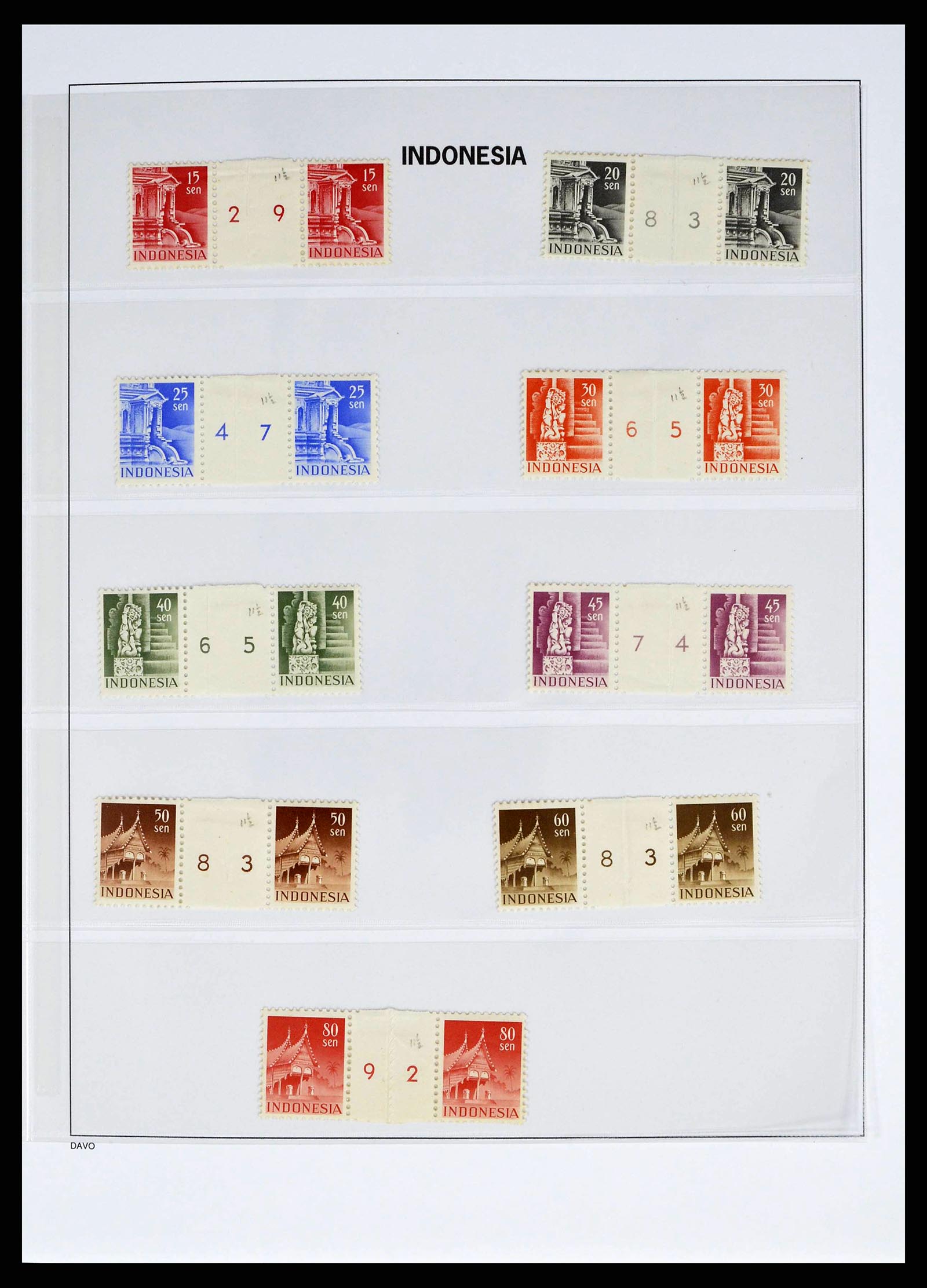 38523 0004 - Postzegelverzameling 38523 Indonesië 1949-2009.