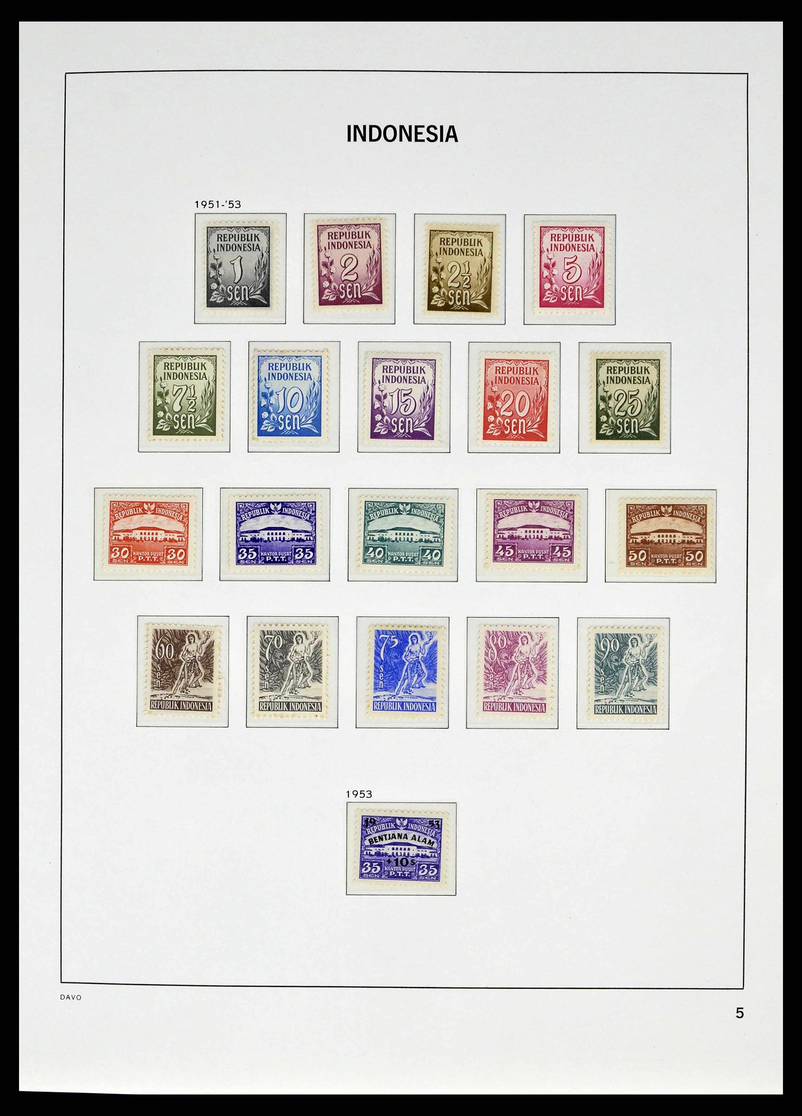 38523 0006 - Postzegelverzameling 38523 Indonesië 1949-2009.