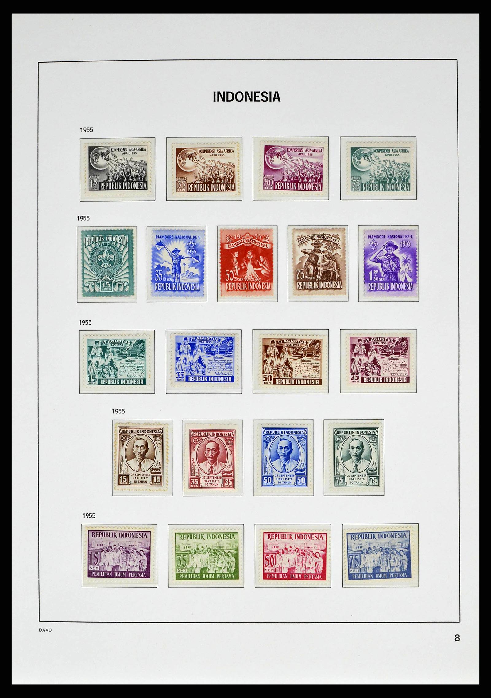 38523 0010 - Postzegelverzameling 38523 Indonesië 1949-2009.