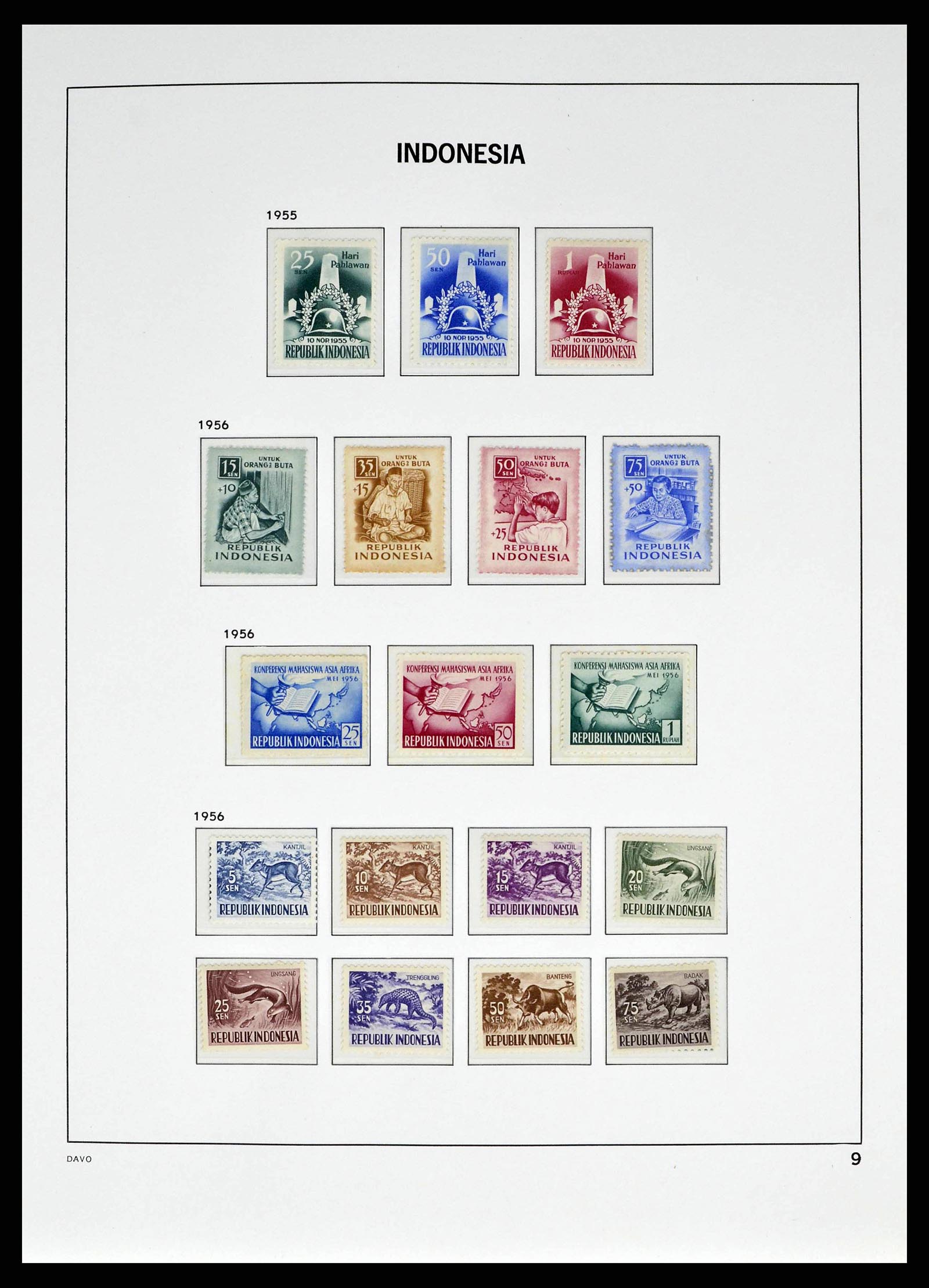 38523 0012 - Postzegelverzameling 38523 Indonesië 1949-2009.