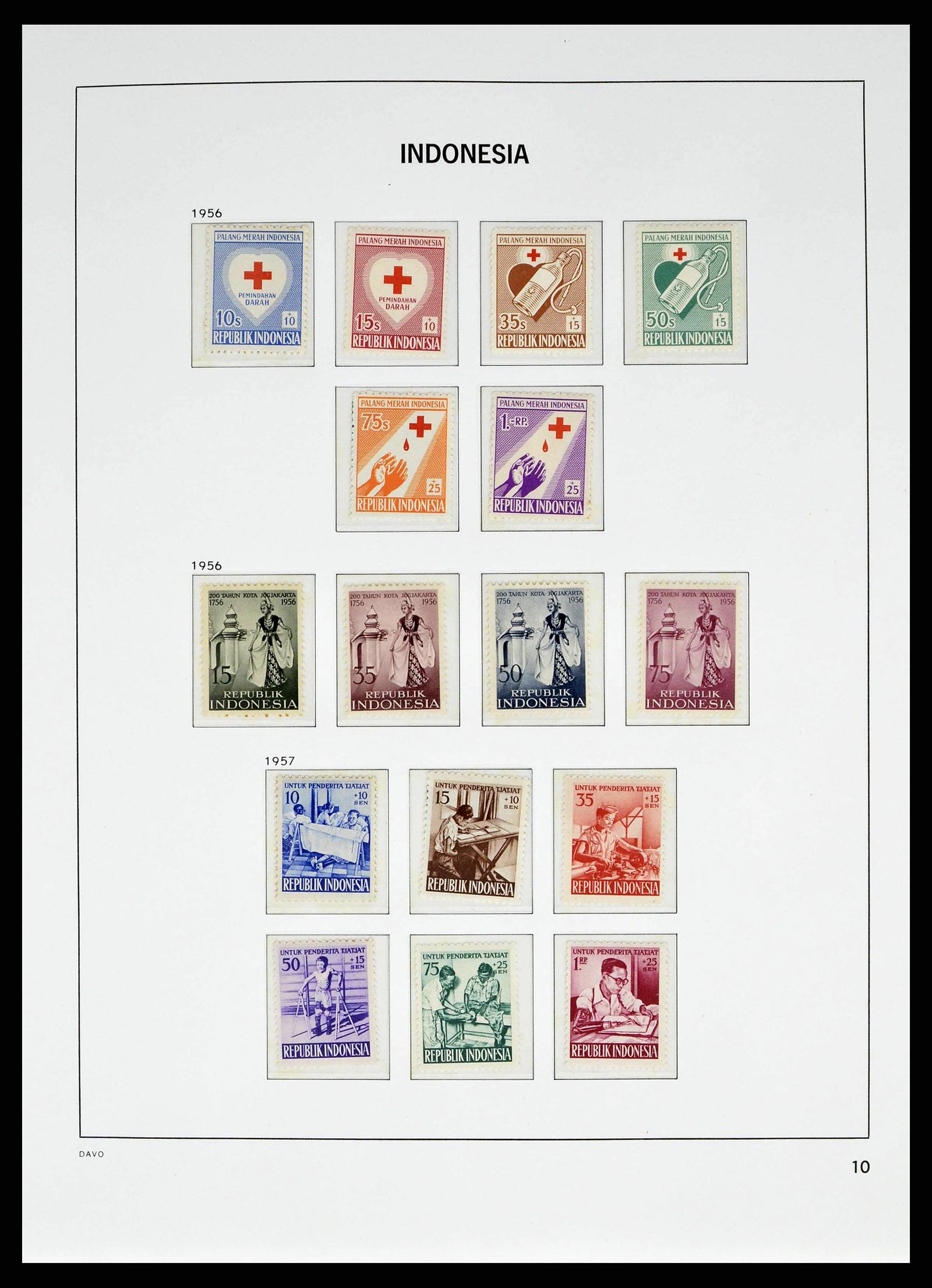 38523 0013 - Postzegelverzameling 38523 Indonesië 1949-2009.