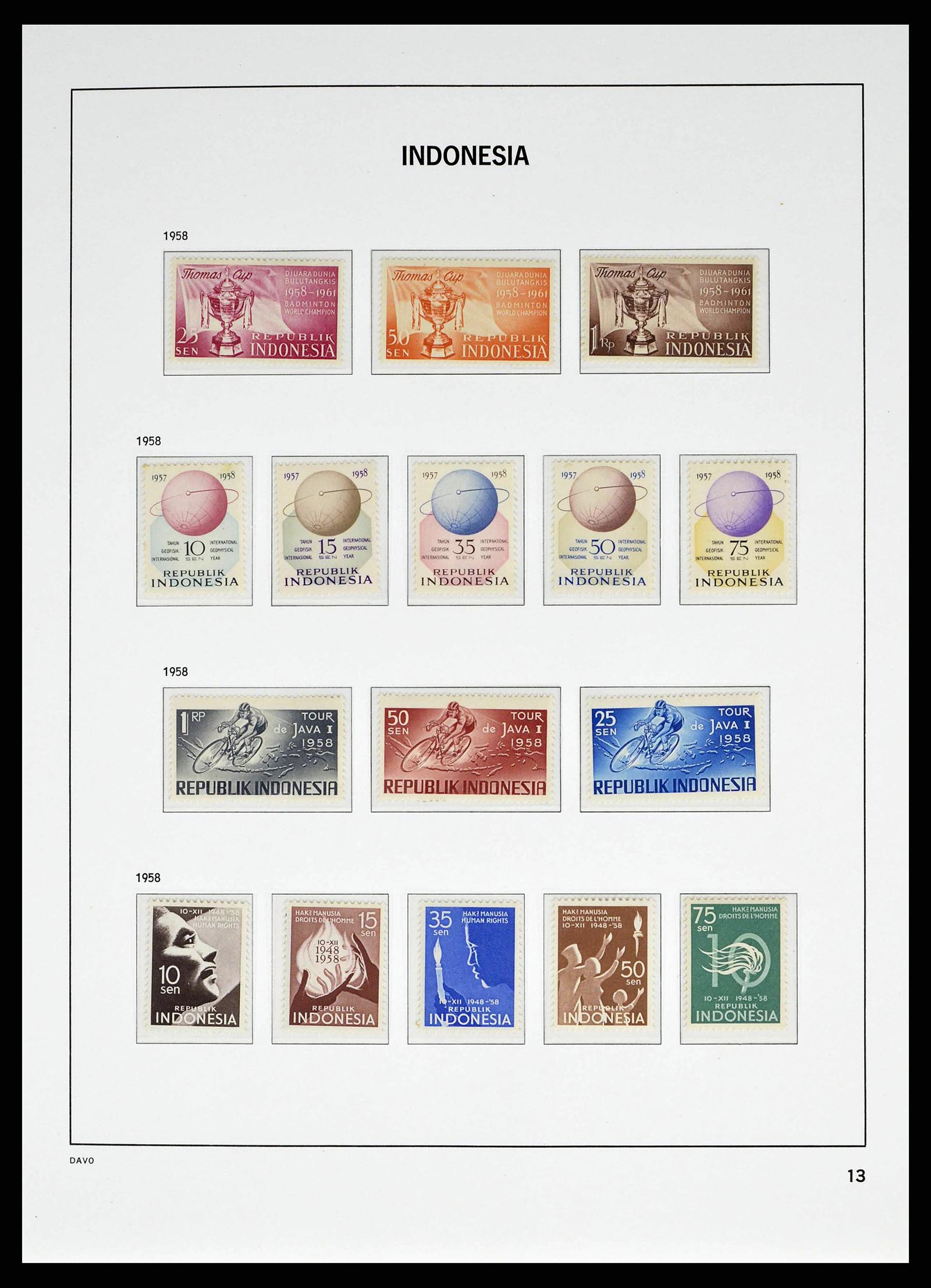 38523 0016 - Postzegelverzameling 38523 Indonesië 1949-2009.