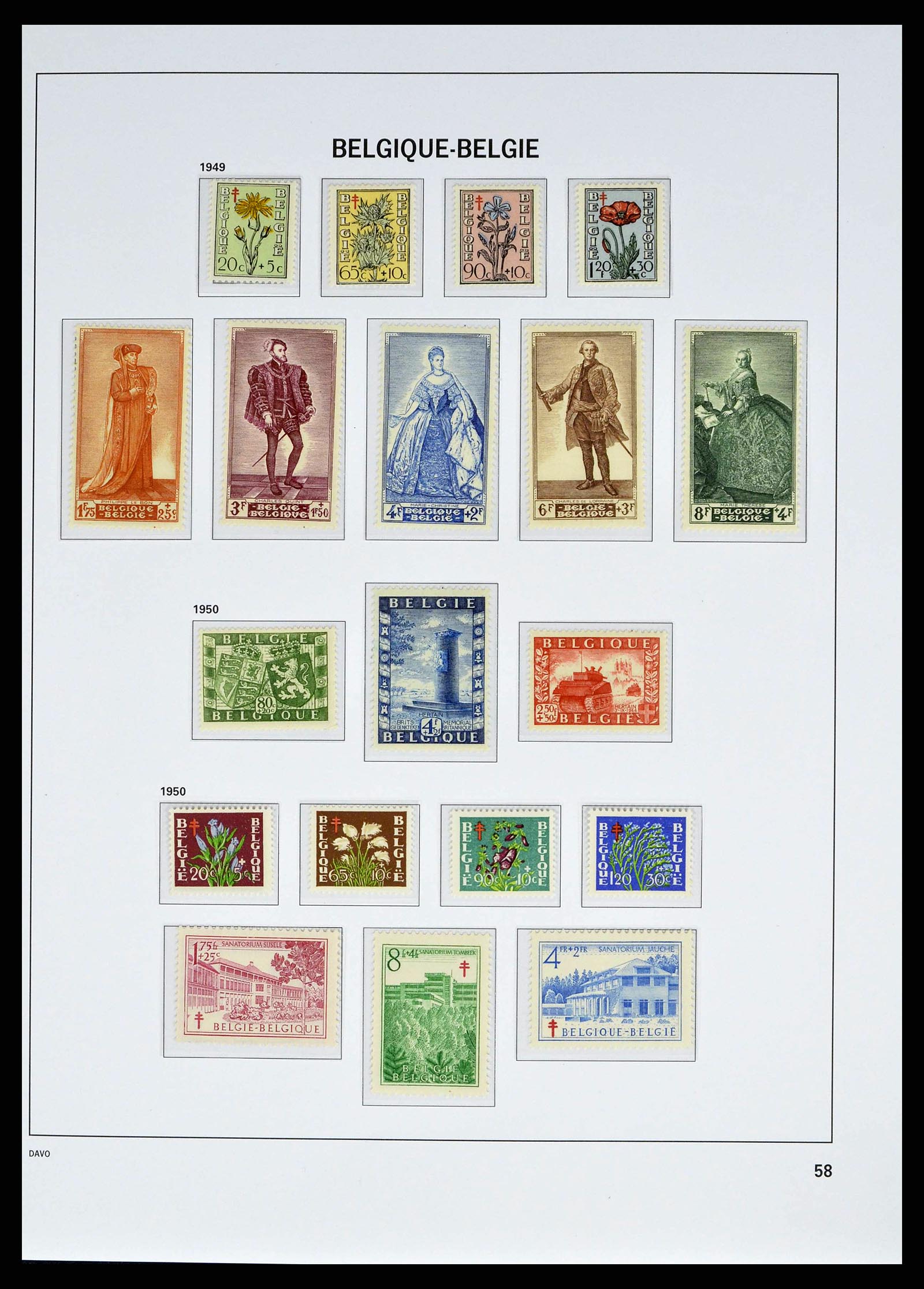 38525 0055 - Stamp collection 38525 Belgium 1911-1961.