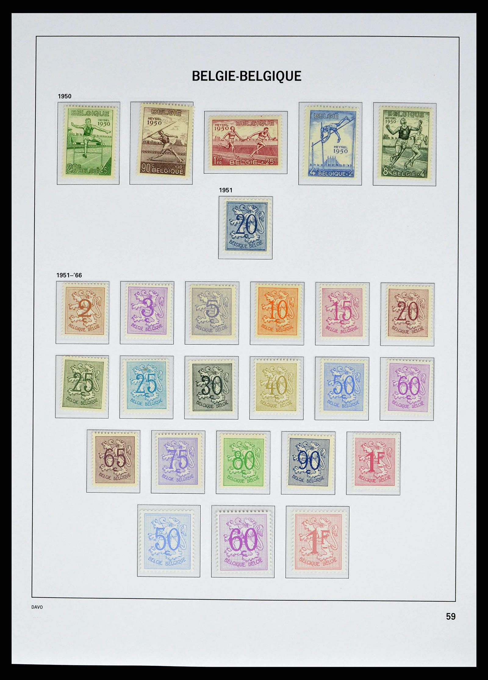 38525 0056 - Postzegelverzameling 38525 België 1911-1961.