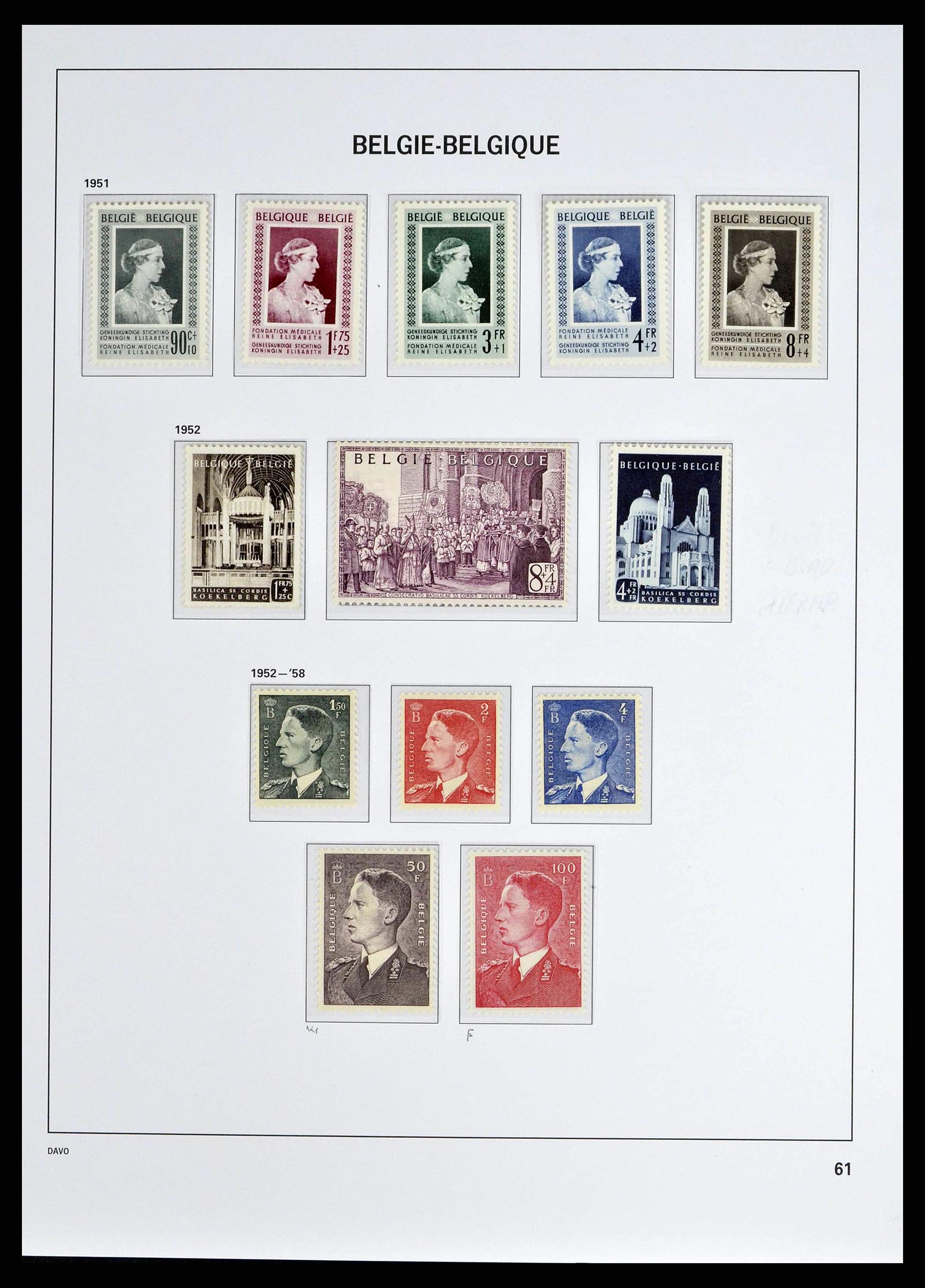 38525 0058 - Postzegelverzameling 38525 België 1911-1961.