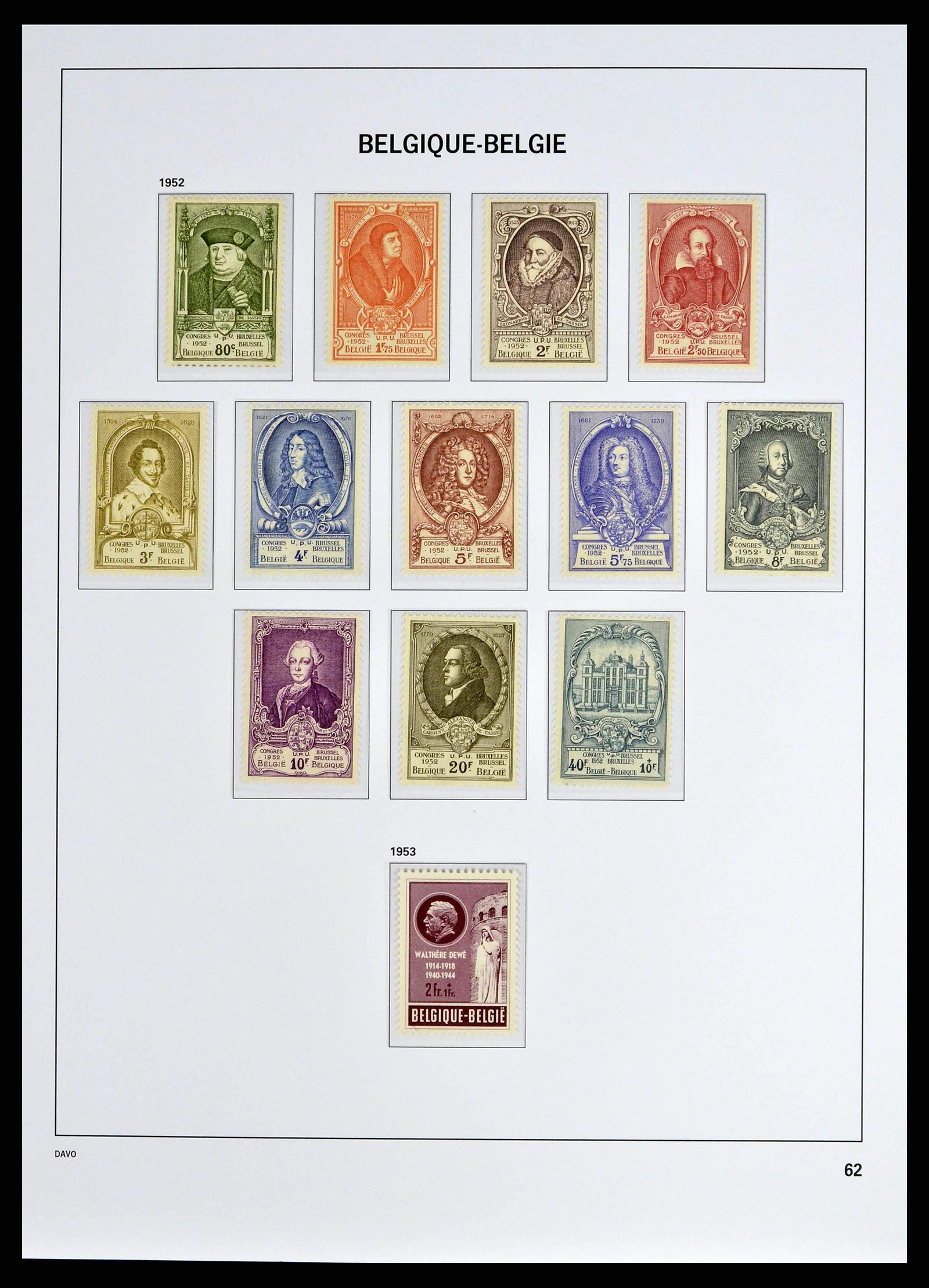 38525 0059 - Postzegelverzameling 38525 België 1911-1961.