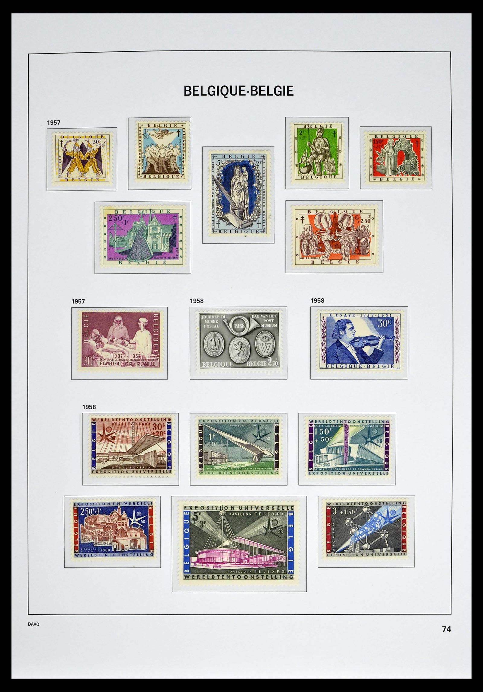 38525 0071 - Postzegelverzameling 38525 België 1911-1961.