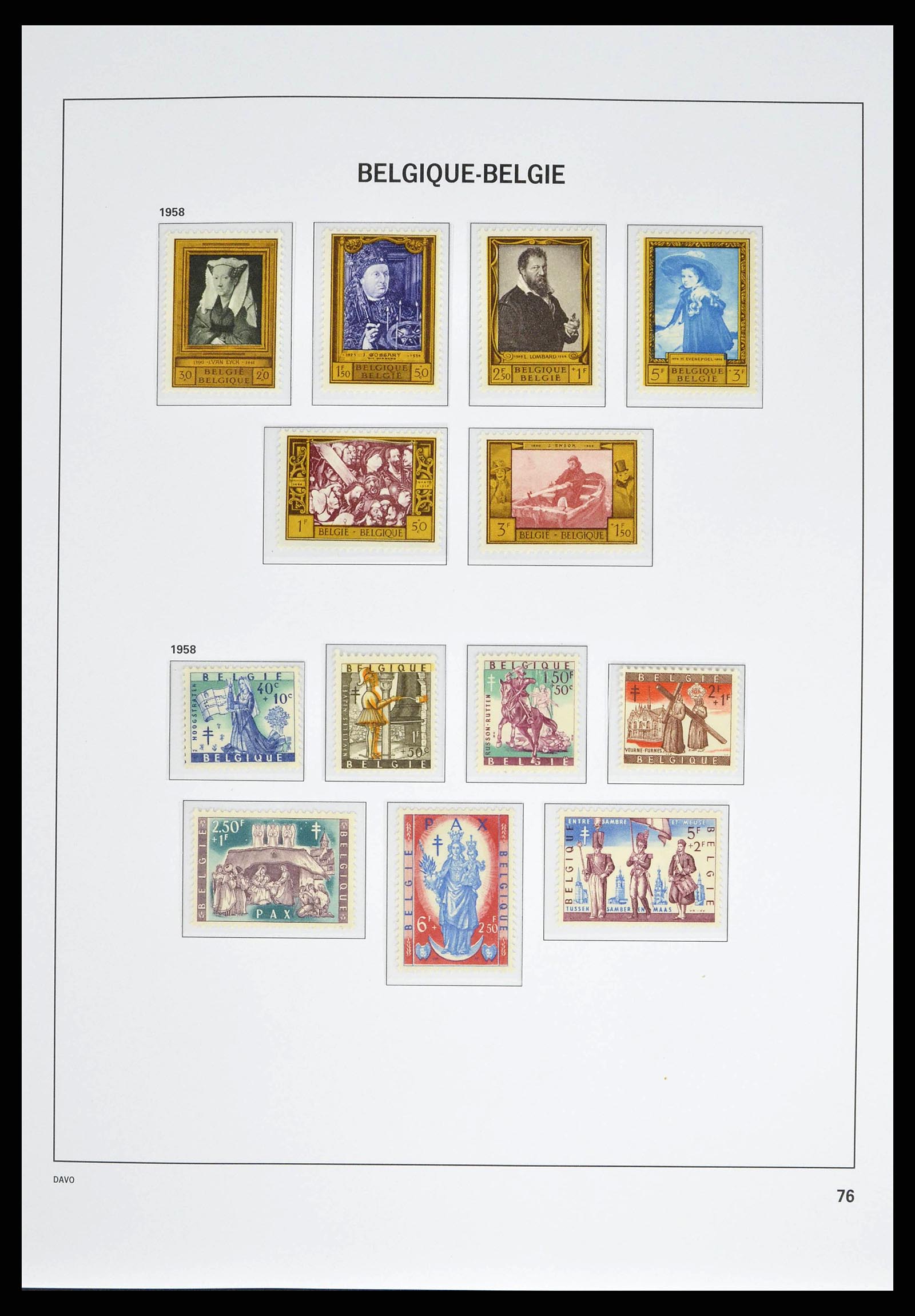 38525 0073 - Postzegelverzameling 38525 België 1911-1961.